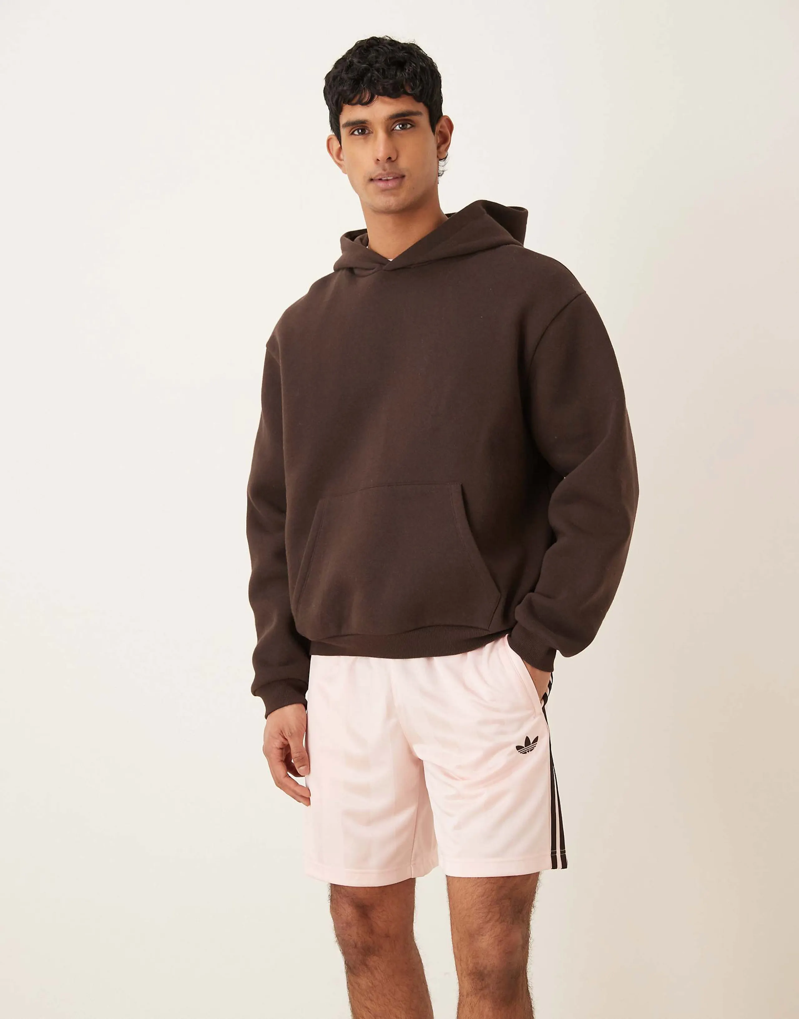 adidas Originals 3-Stripes shorts in dusty pink