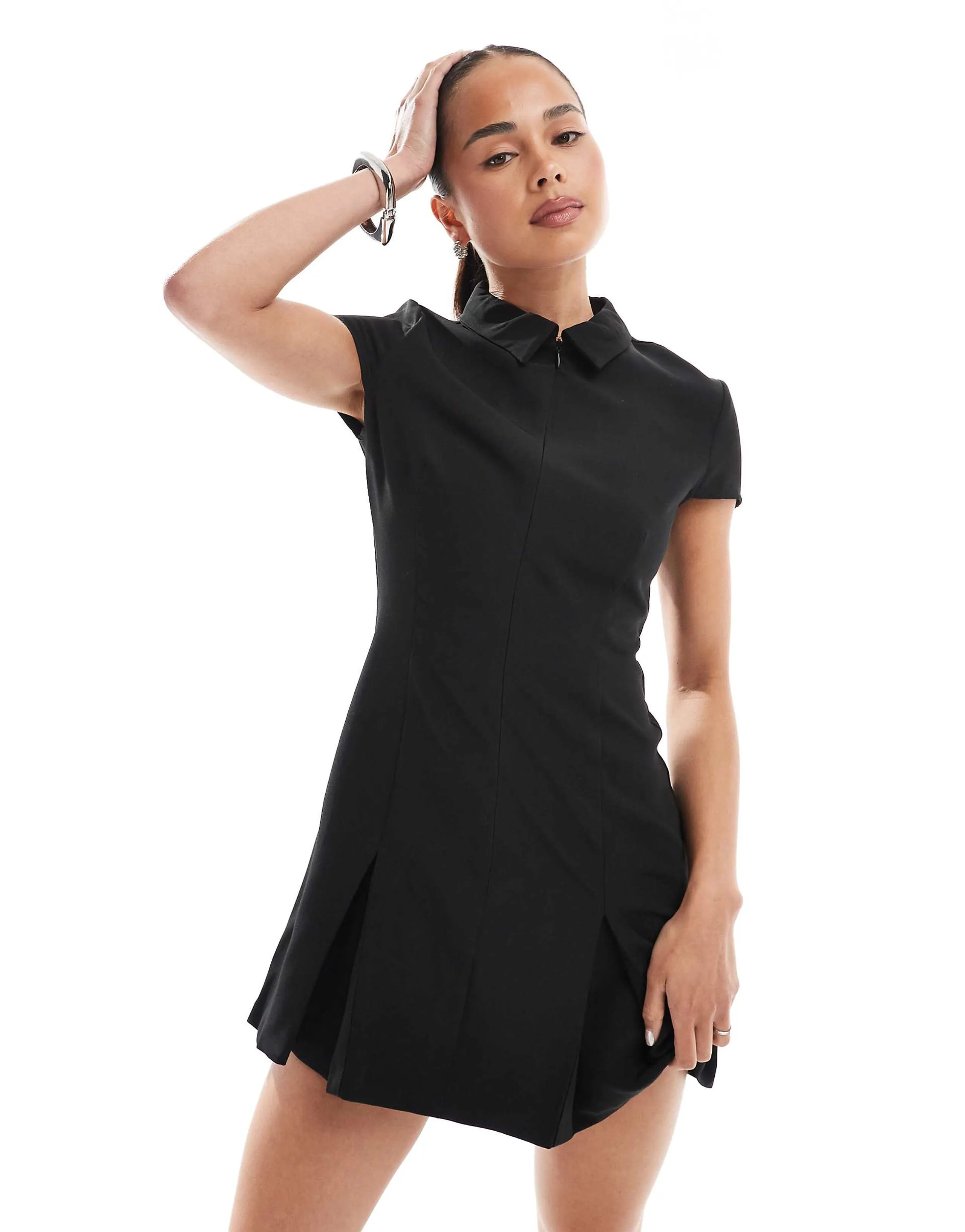 ONLY structured tennis dress in black