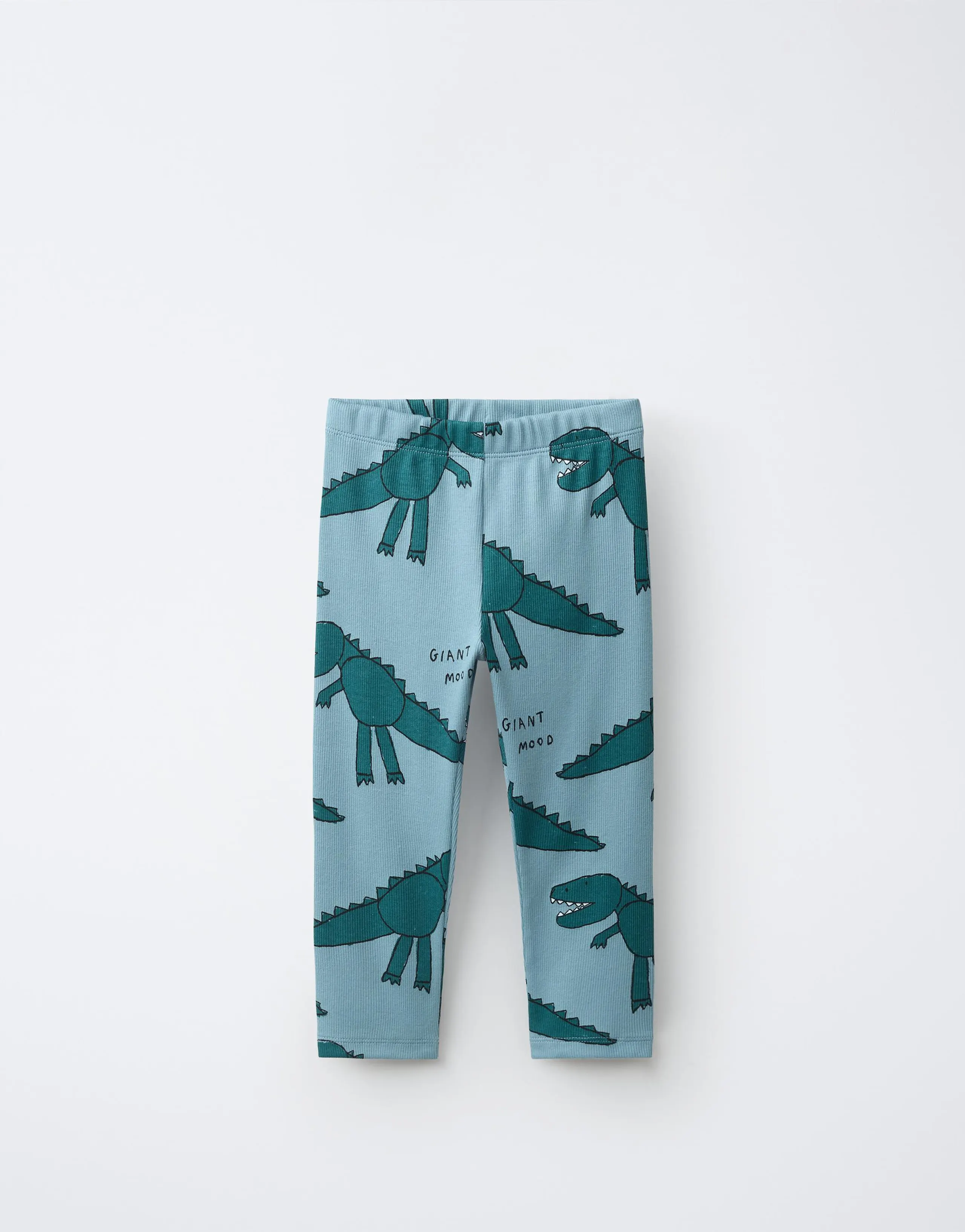 DINOSAUR PRINT RIBBED LEGGINGS