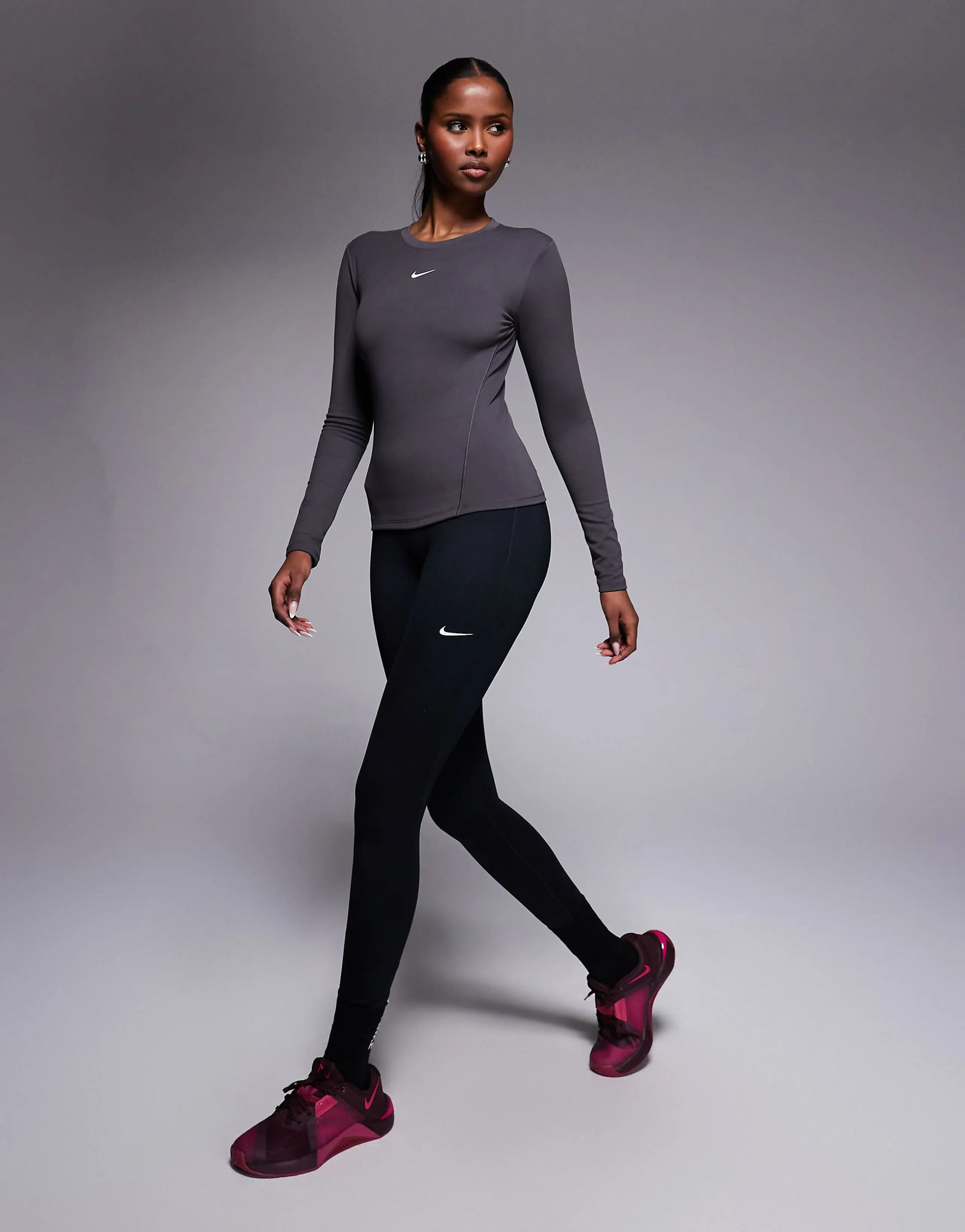 Nike One Training Dri-FIT seamless front high waisted leggings in black