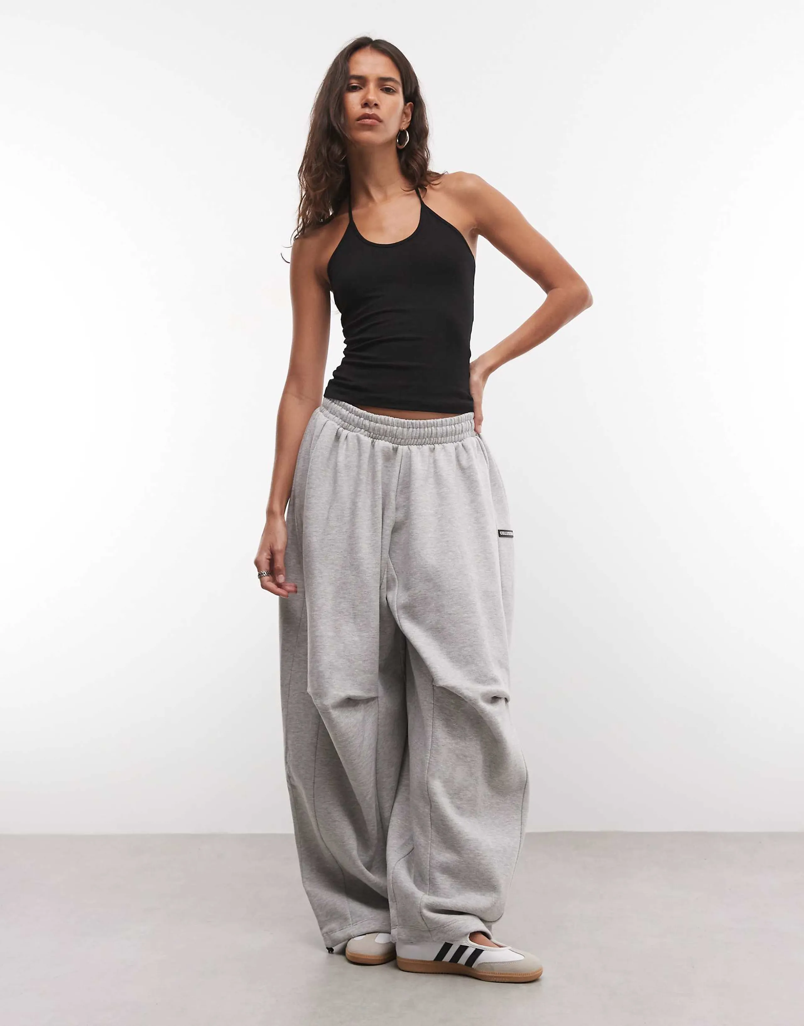 COLLUSION xl baggy sweatpants in gray heather - part of a set