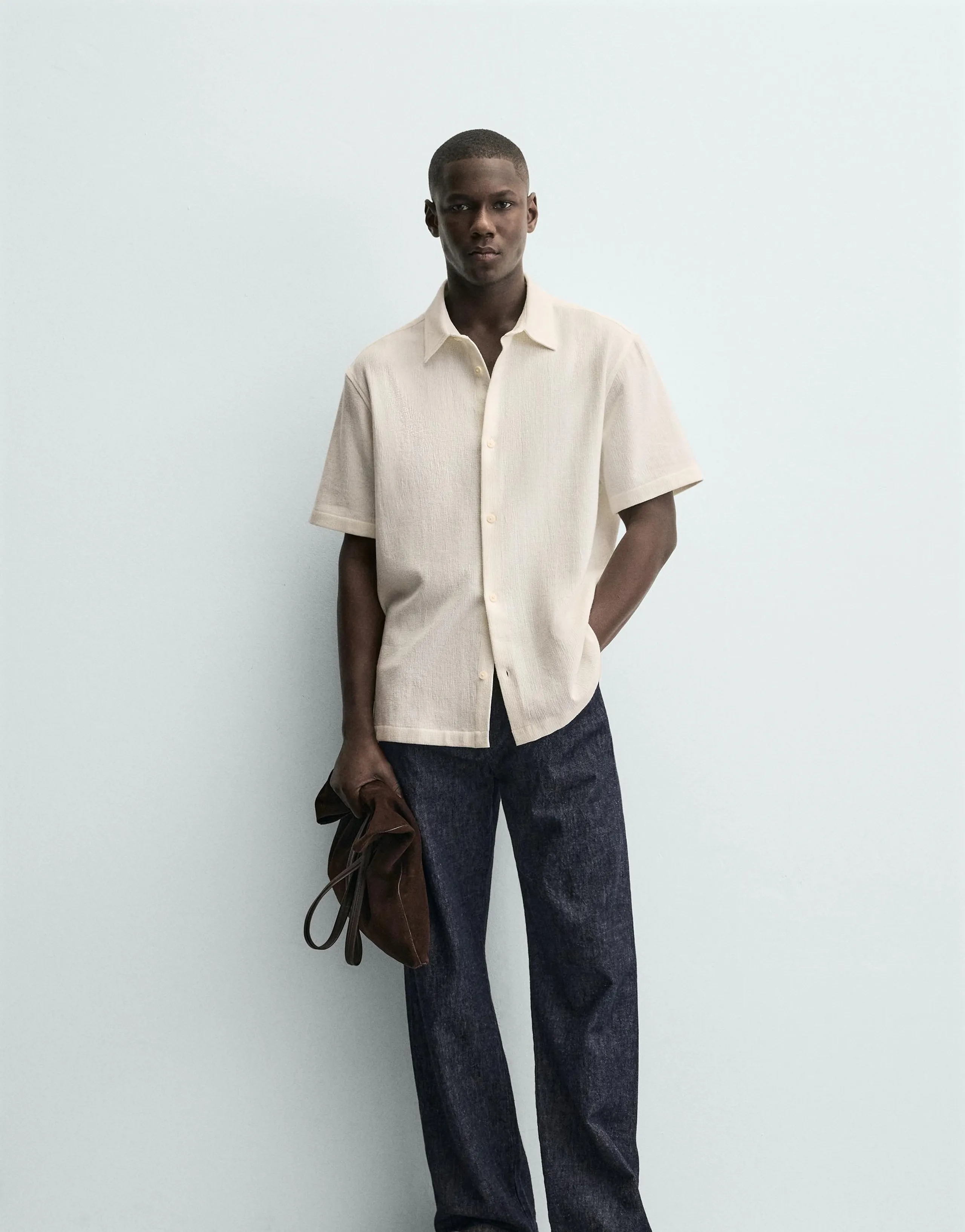 REGULAR FIT TEXTURED SHIRT