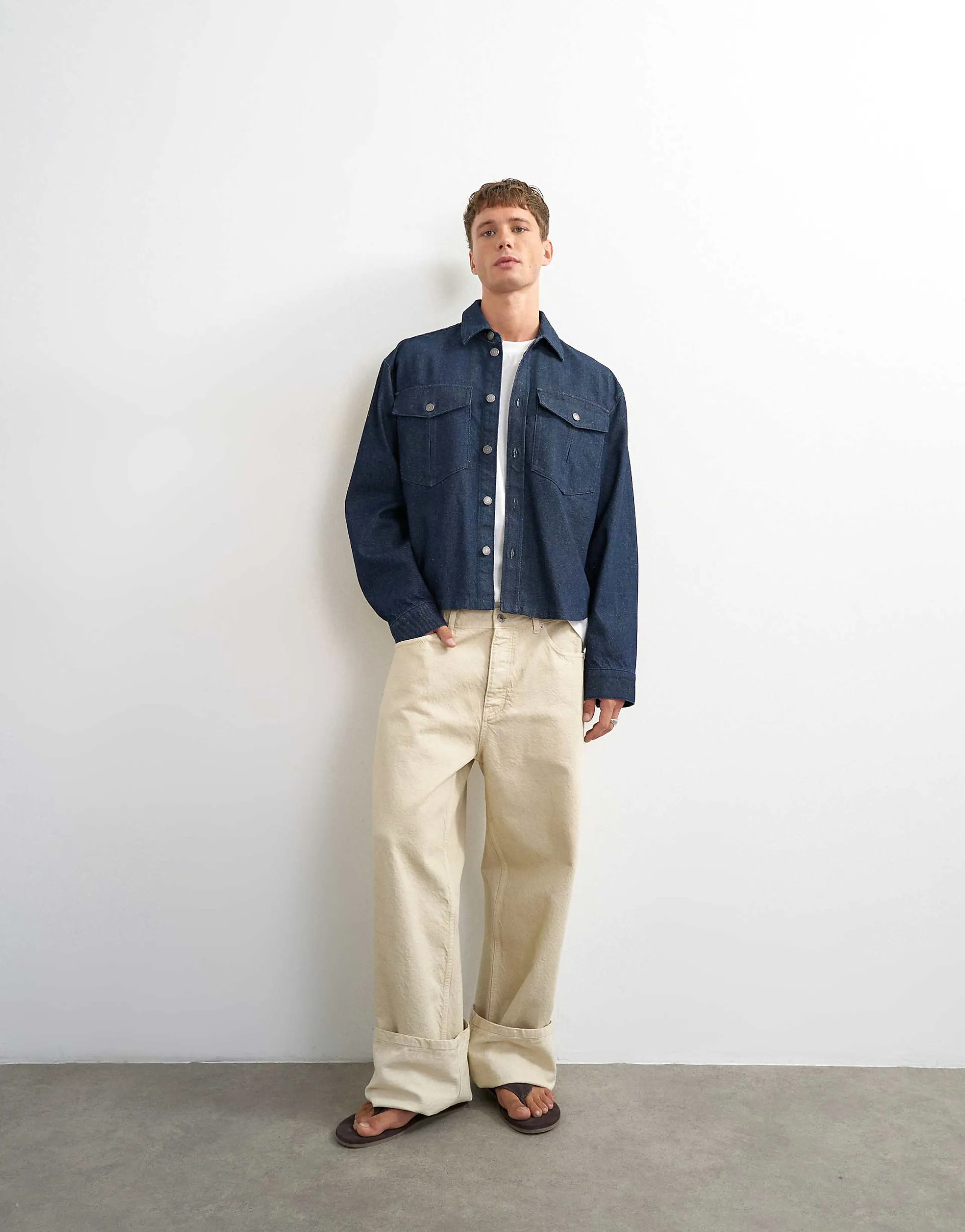 Topman relaxed fit denim overshirt in raw