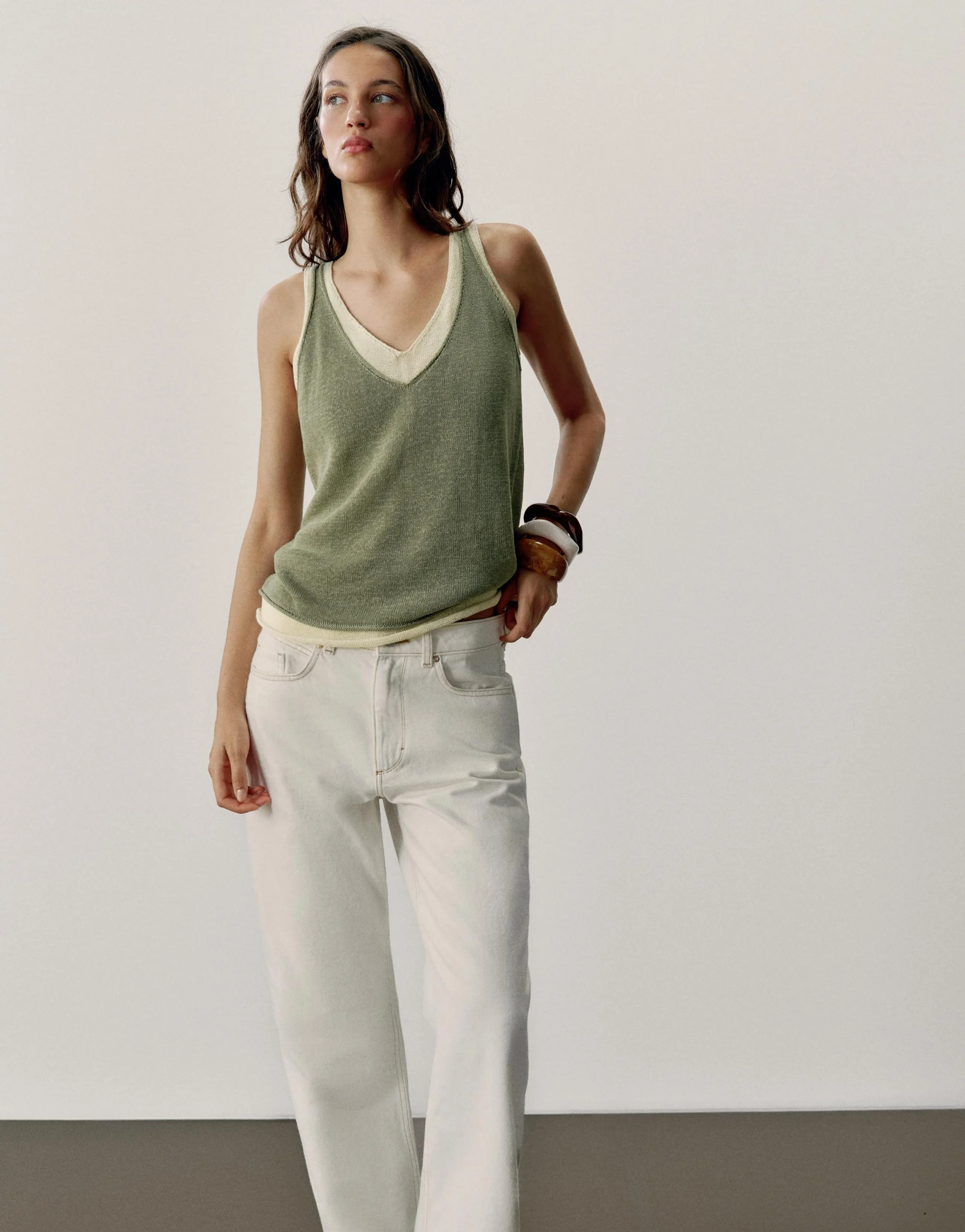 COMBINATION KNIT TOP