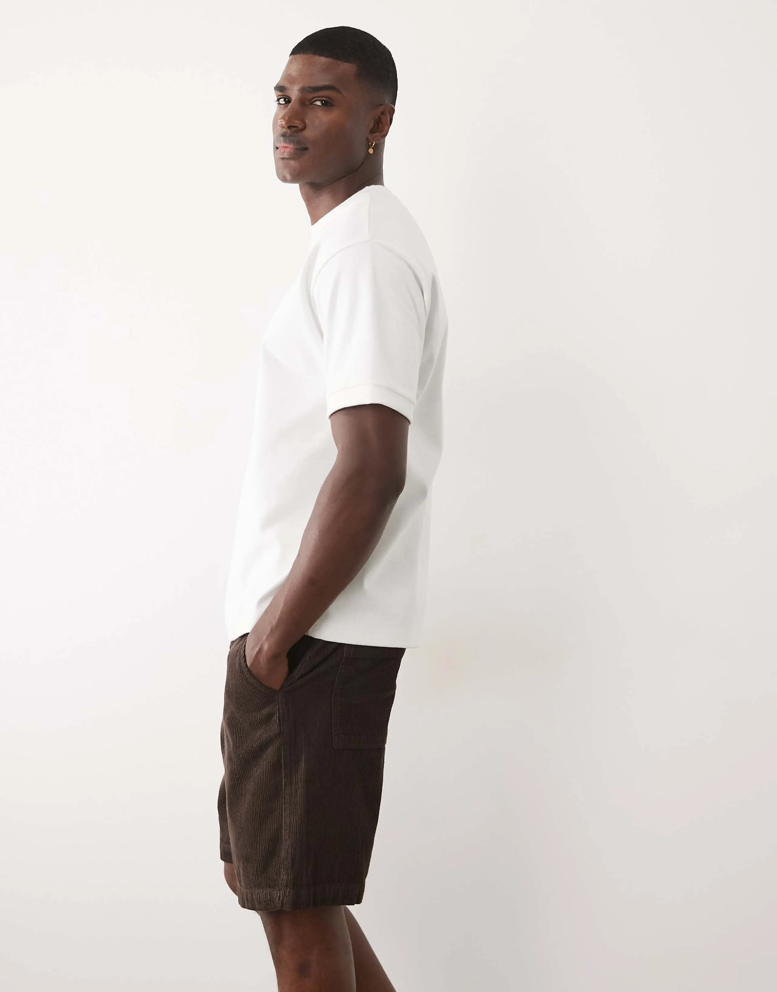 ASOS DESIGN corduroy jorts in brown