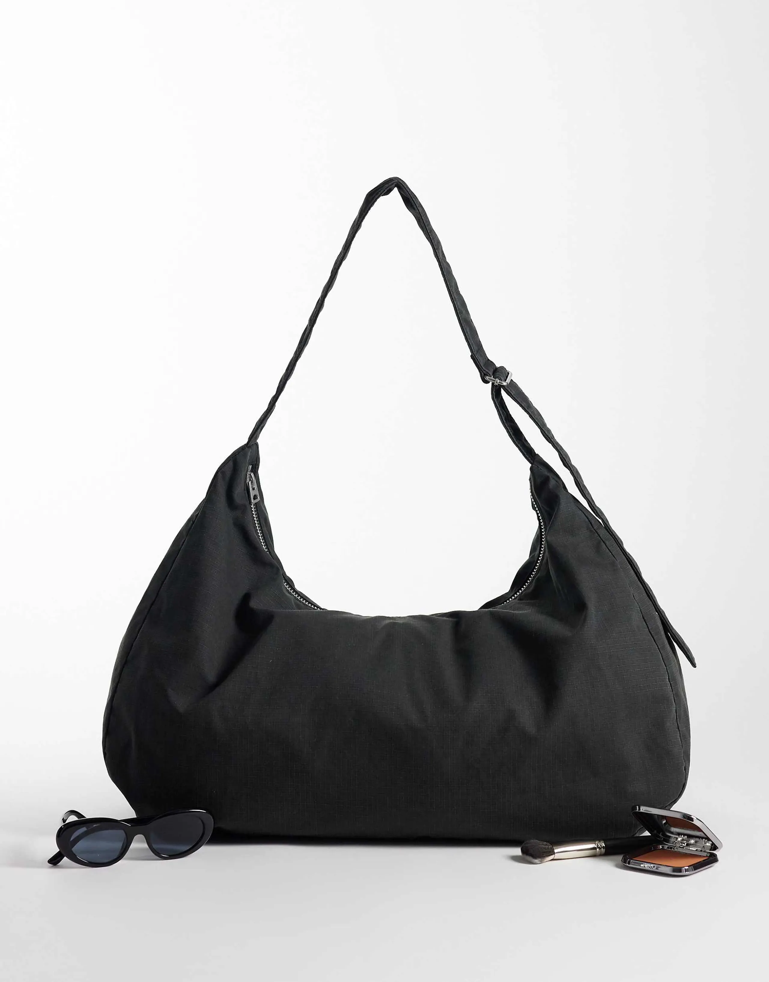 Weekday large ripstop tote bag in washed black