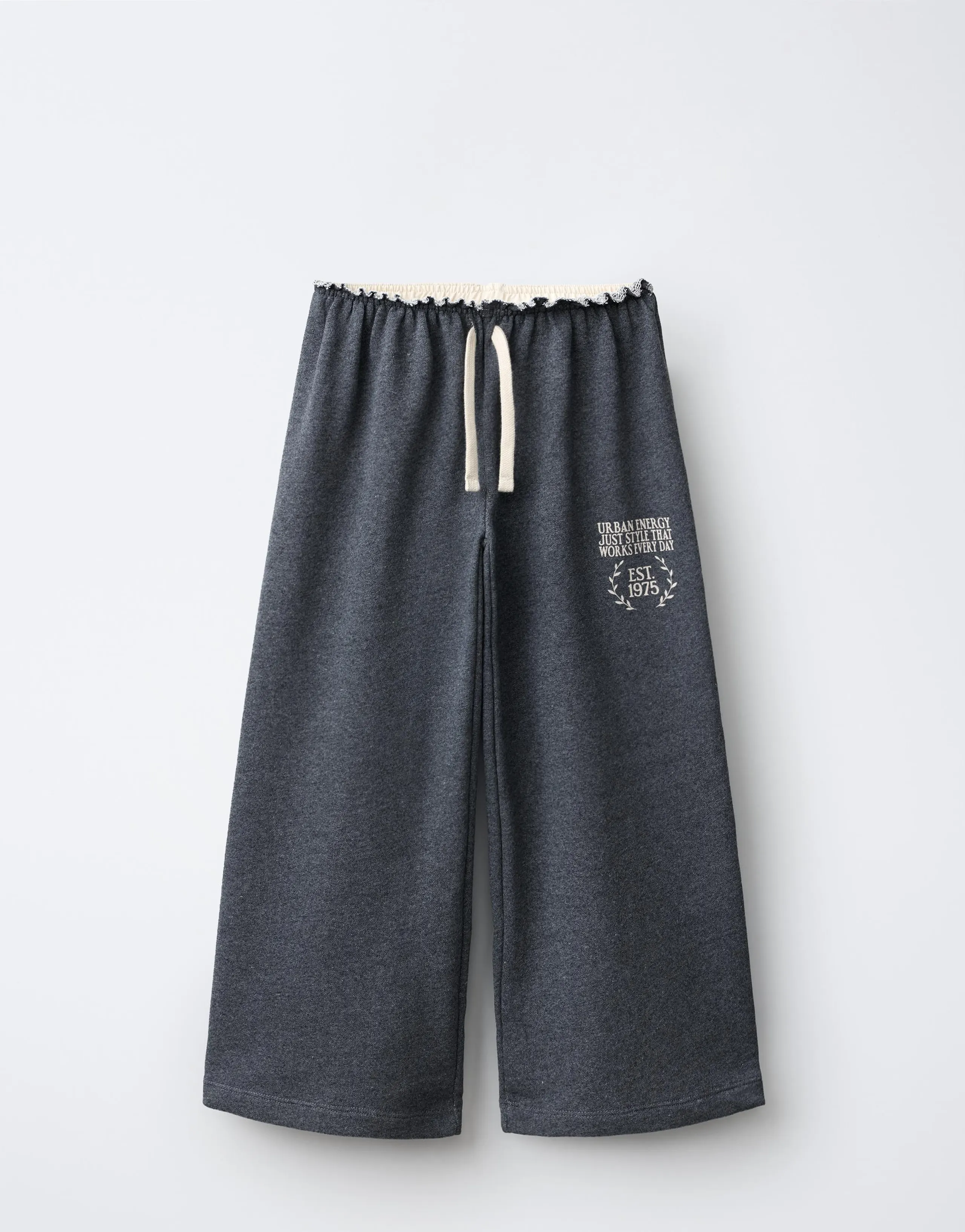 WIDE-LEG ELASTICATED WAIST TROUSERS