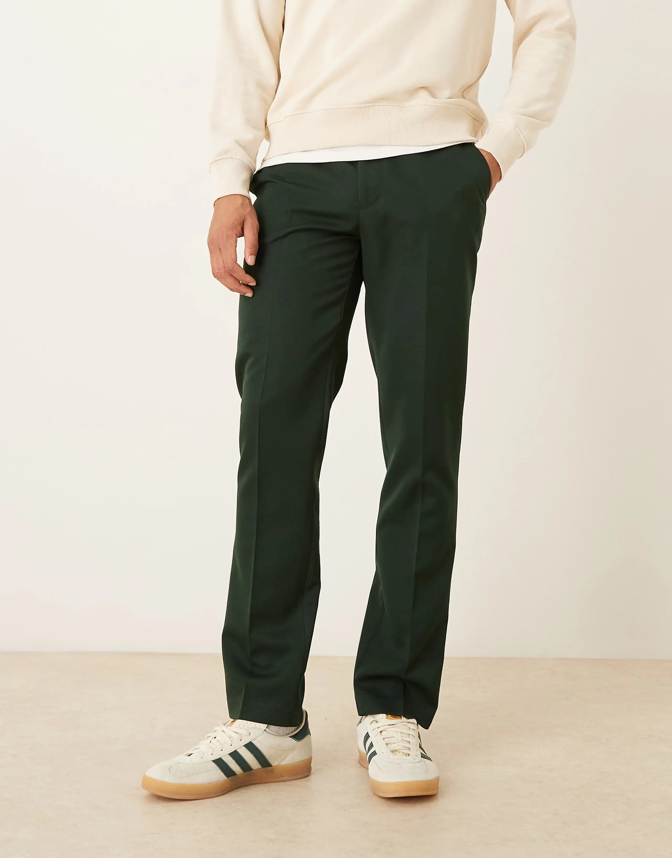 ASOS DESIGN tailored slim pants in dark green