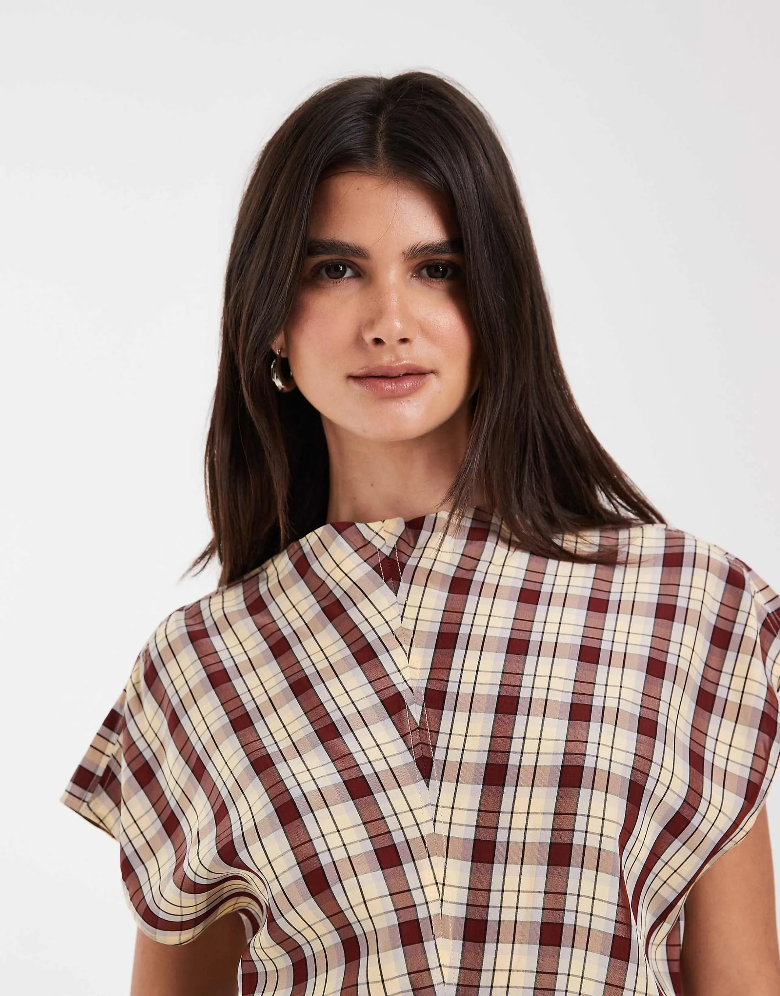 & Other Stories woven top in dark red