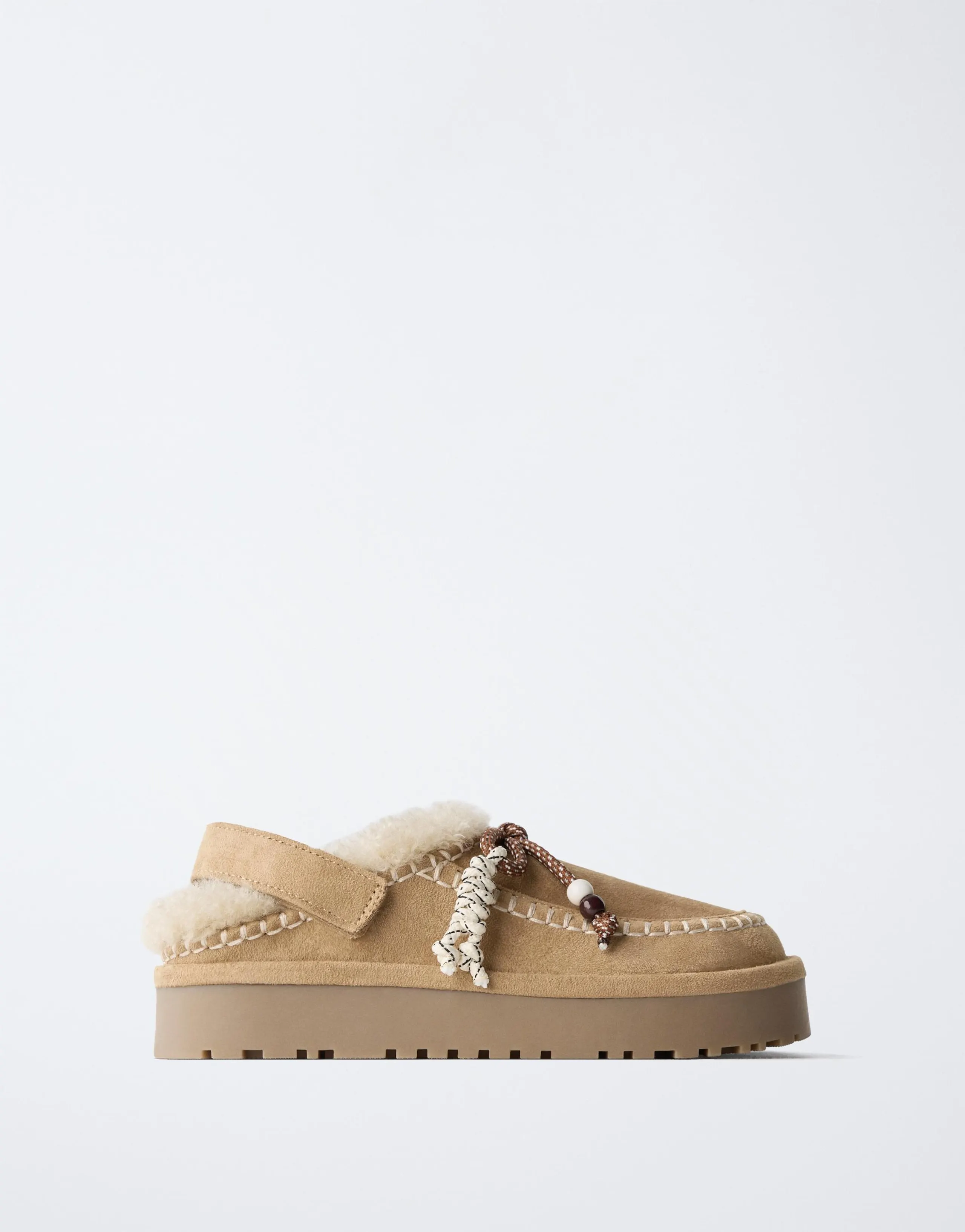 FAUX SHEARLING SLINGBACK CLOGS