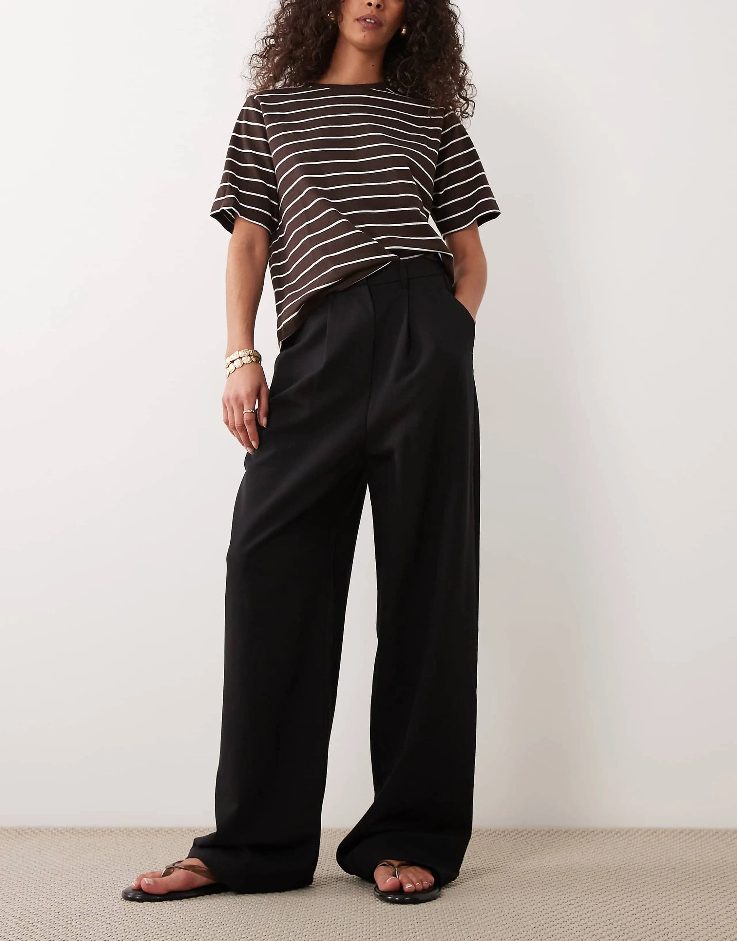 Miss Selfridge tailored wide leg pants in black