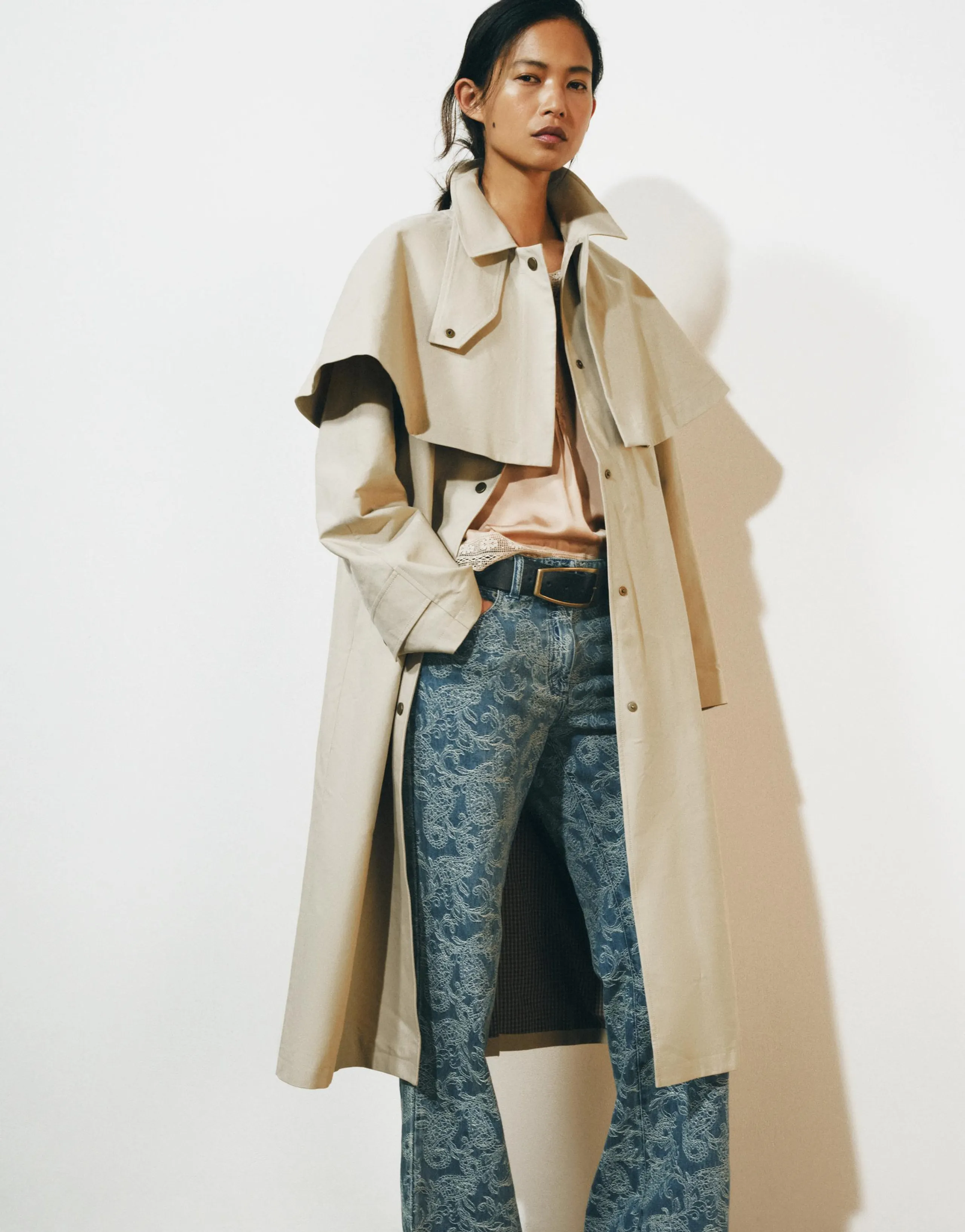 ZW COLLECTION CAPE TRENCH COAT