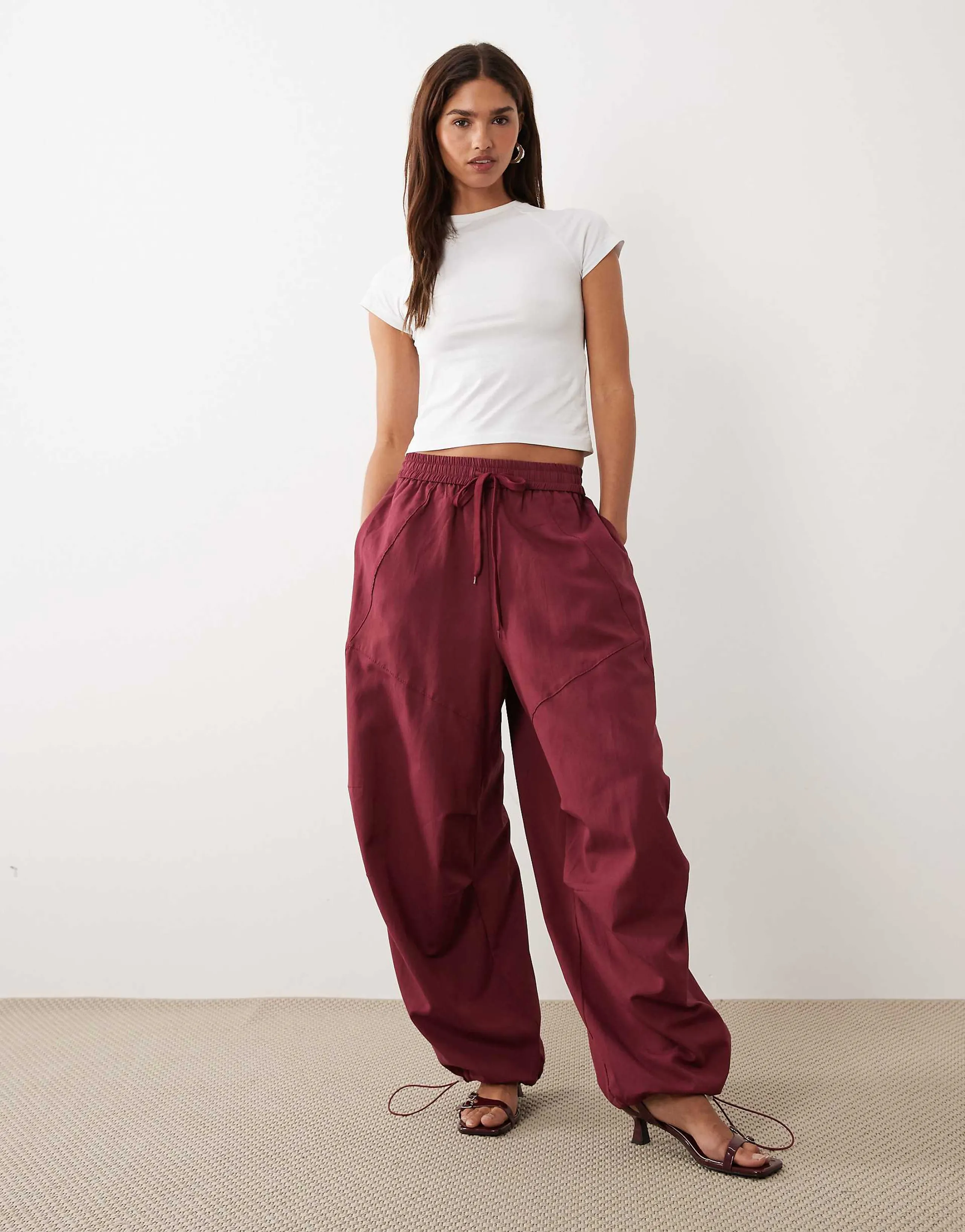 BRONZE SNAKE Lavinia balloon cargo pants in berry