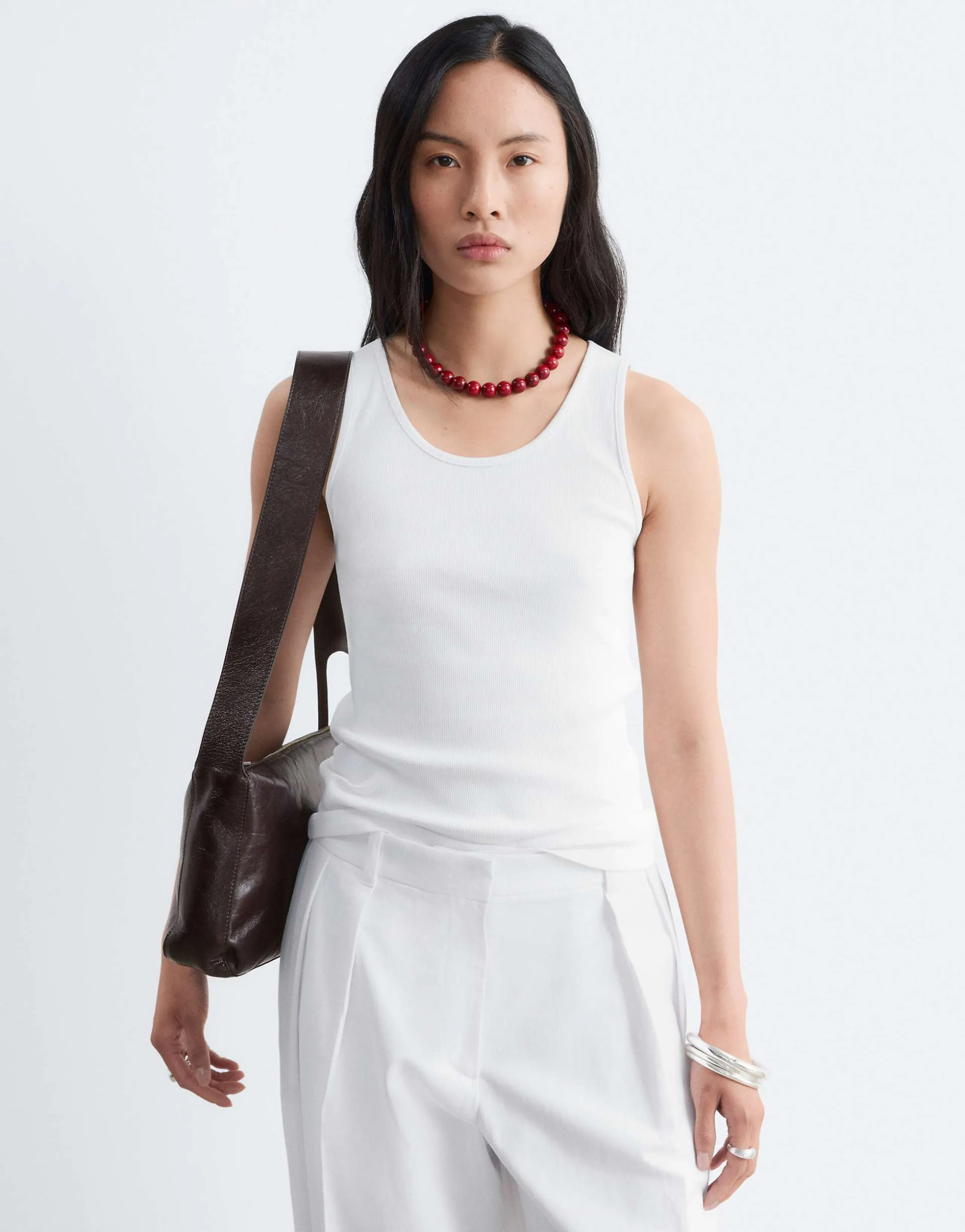 & Other Stories round neck tank top in white