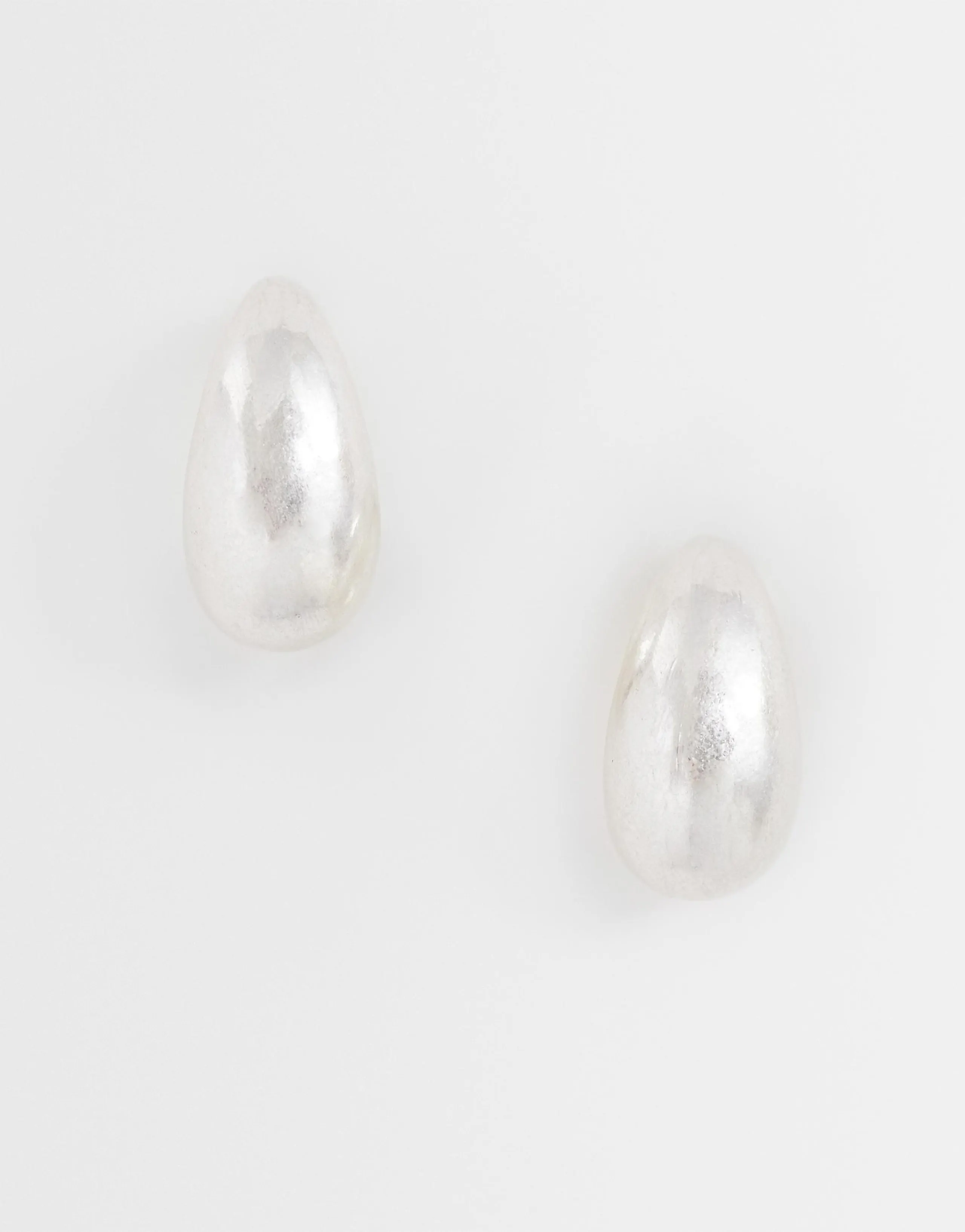 Reclaimed Vintage chubby hoop earrings in burnished silver tone