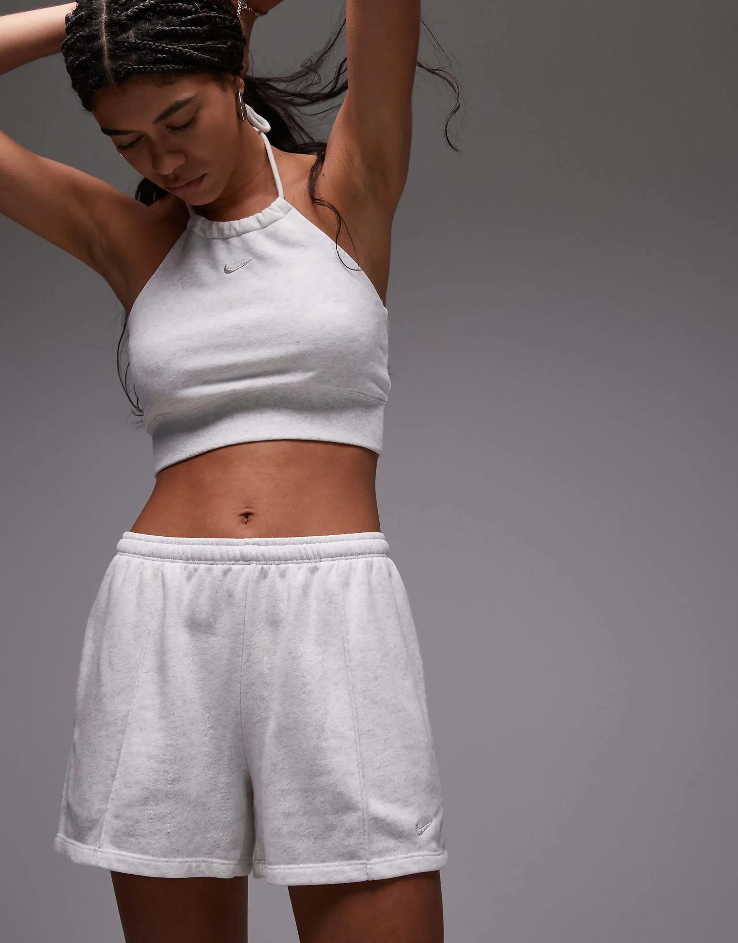 Nike Chill French Terry shorts in light beige 