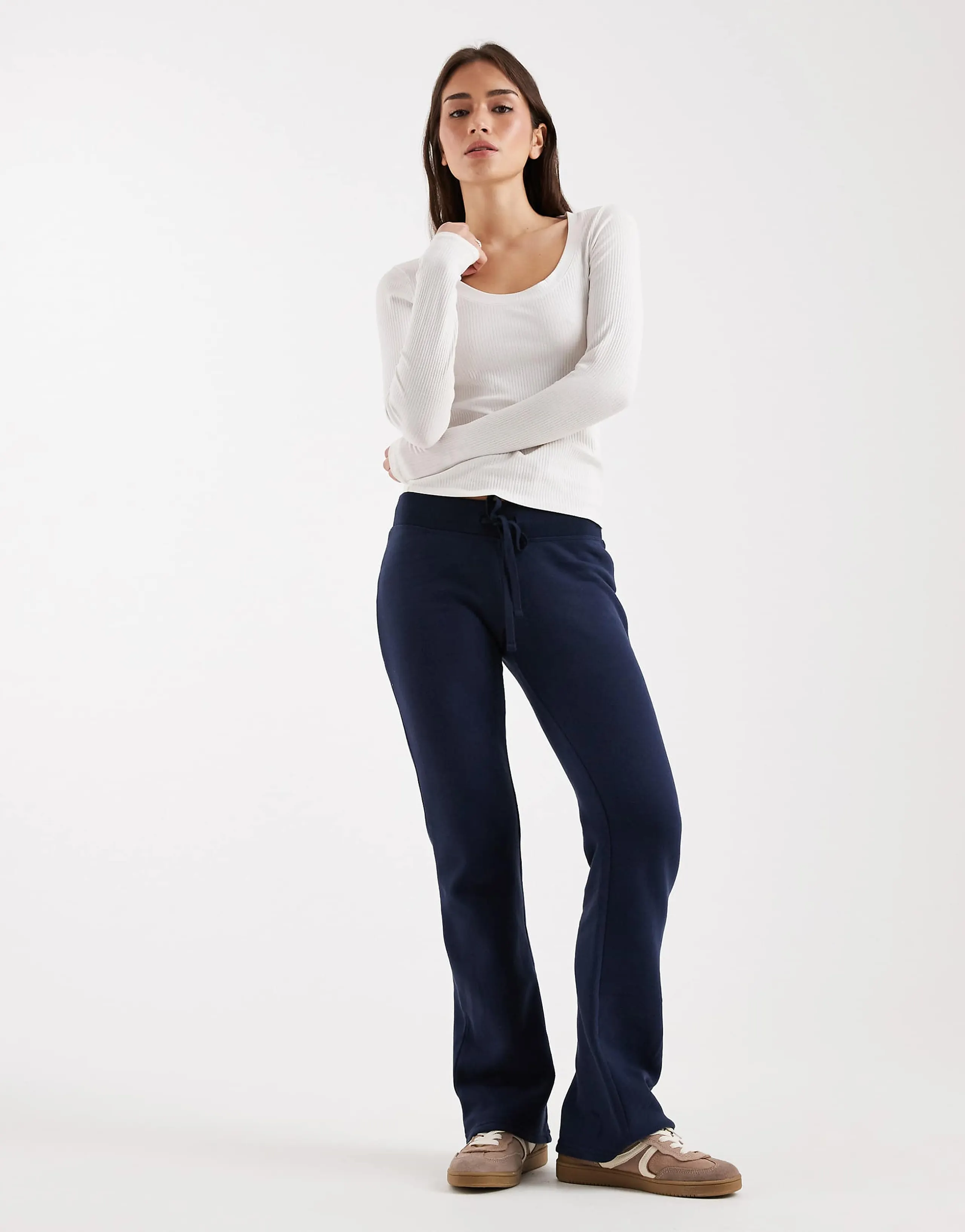 Hollister low rise bootcut sweatpants in navy