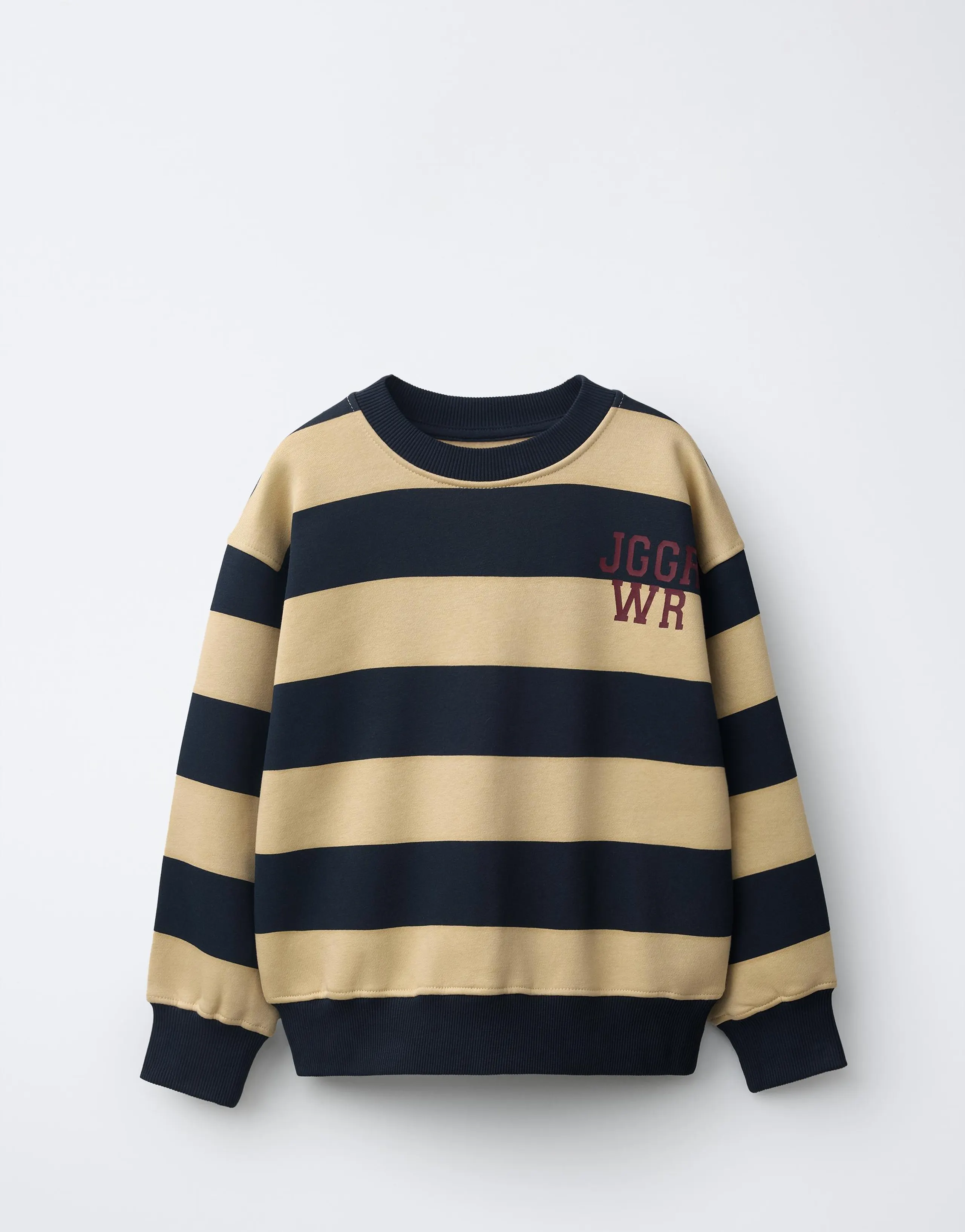 STRIPED SWEATSHIRT WITH NUMBER PATCH