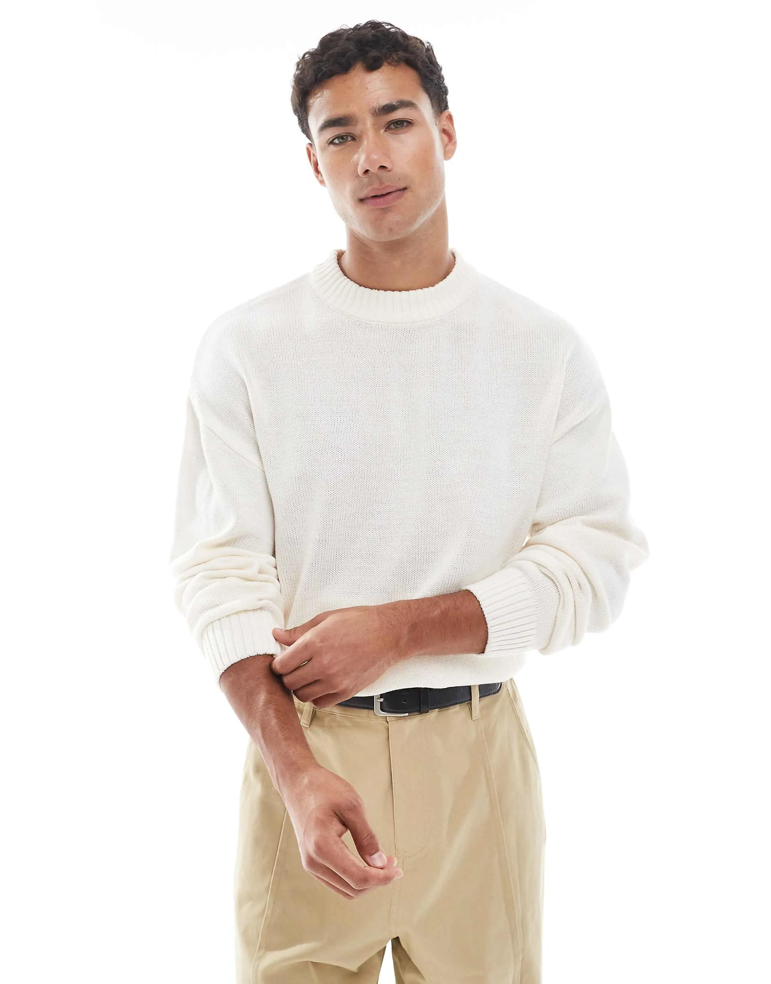 Jack & Jones oversized sweater in cream