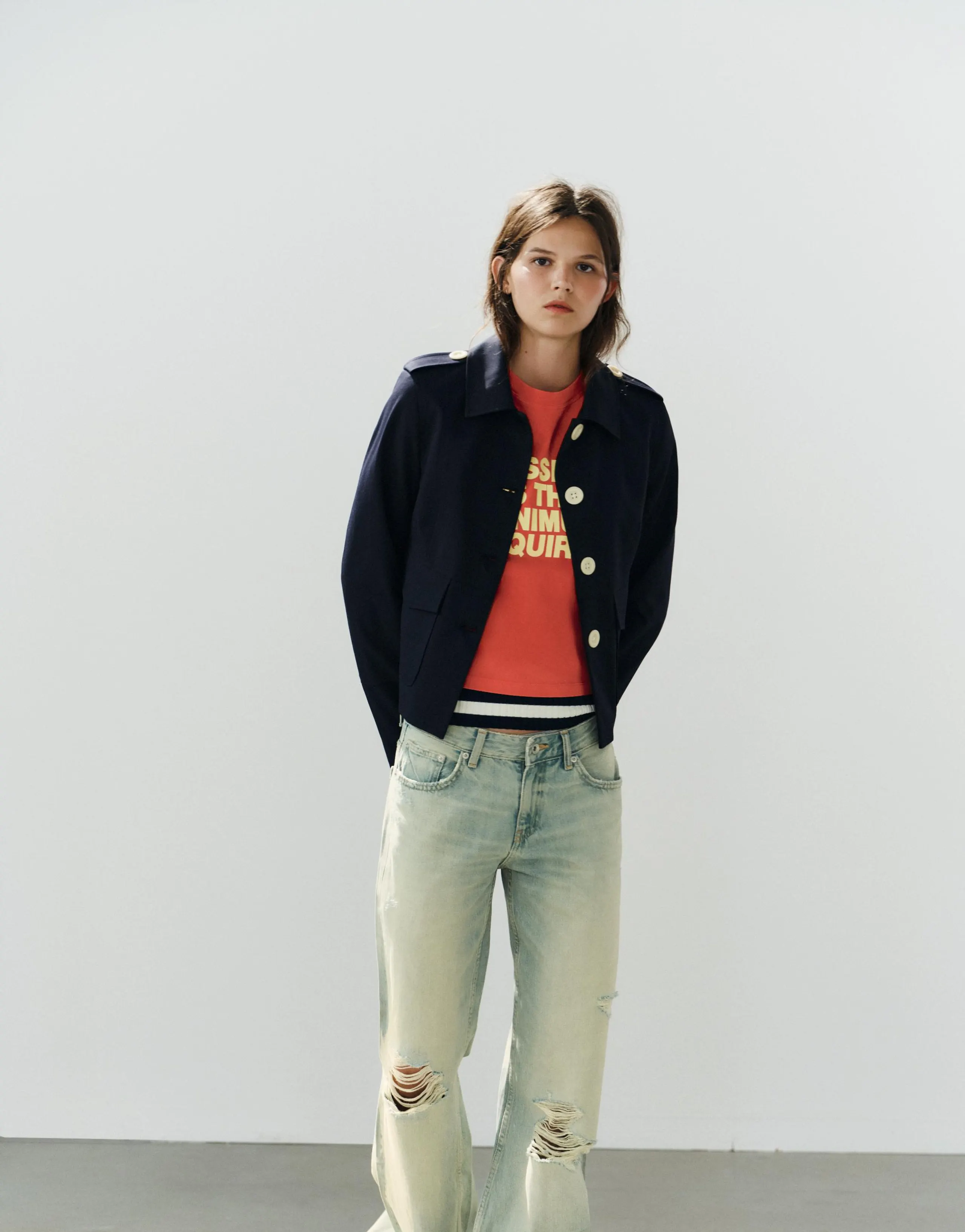 CONTRAST BUTTON POCKET BLAZER