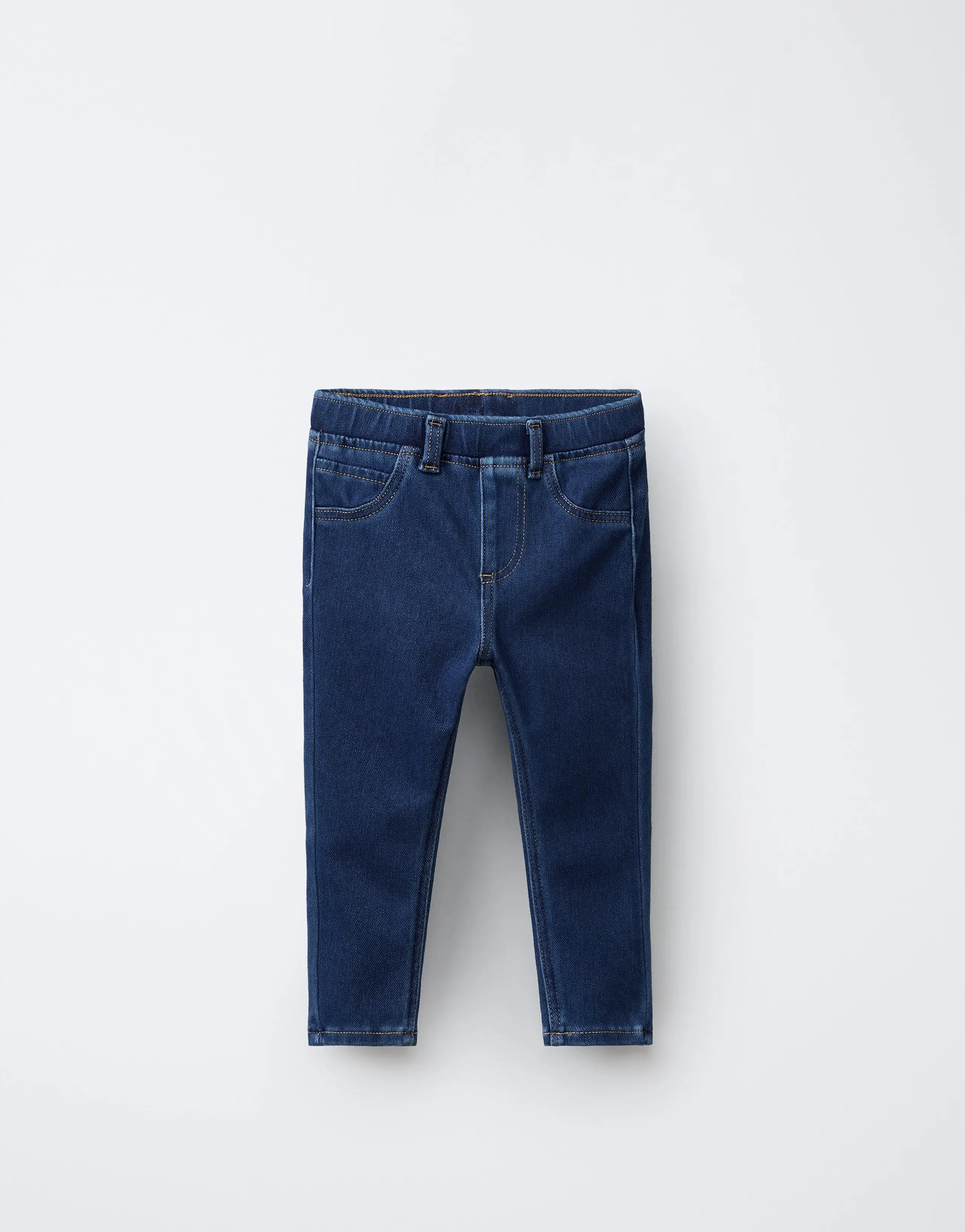 TOPSTITCHED DENIM LEGGINGS