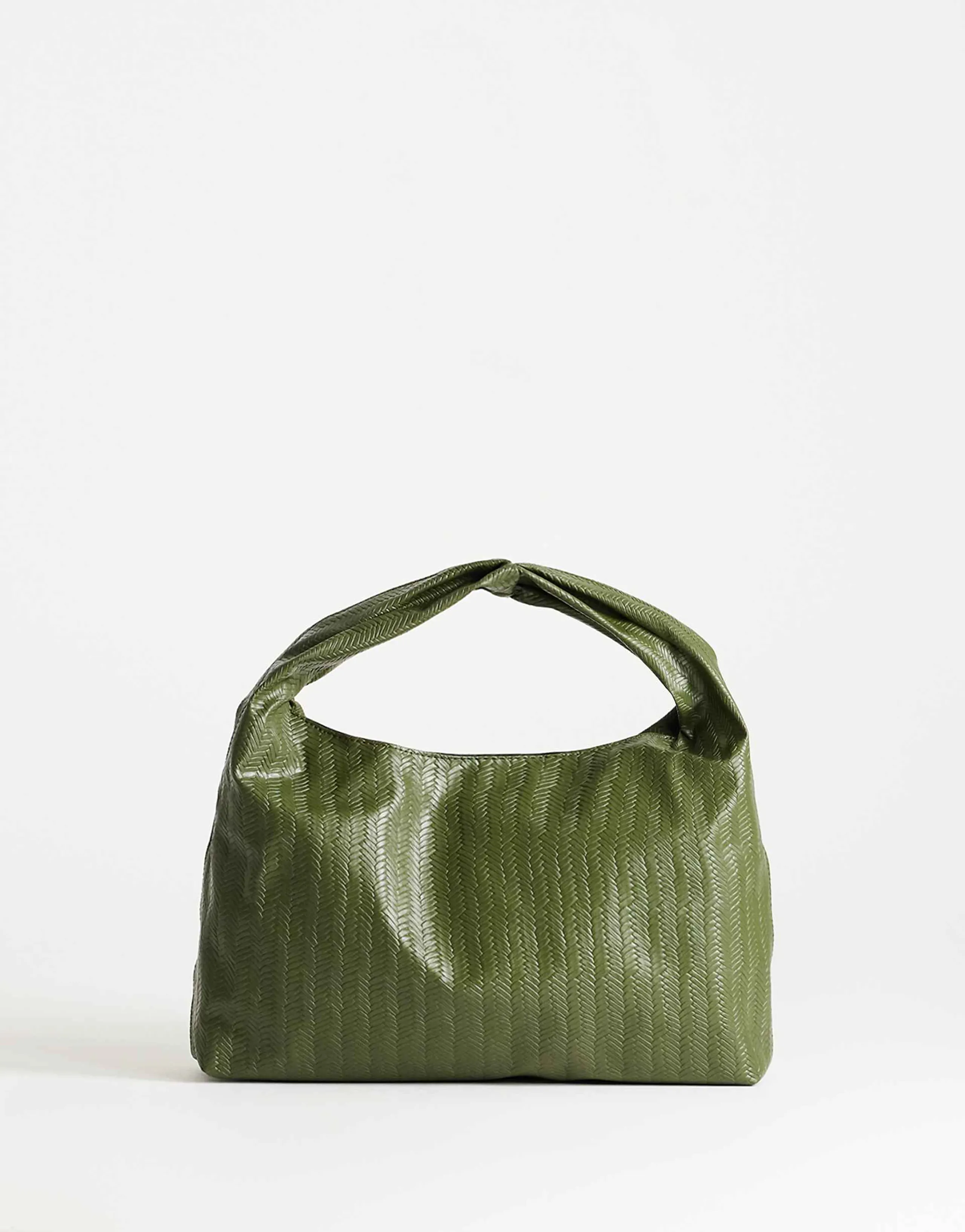 Topshop Savan woven small shoulder bag in green