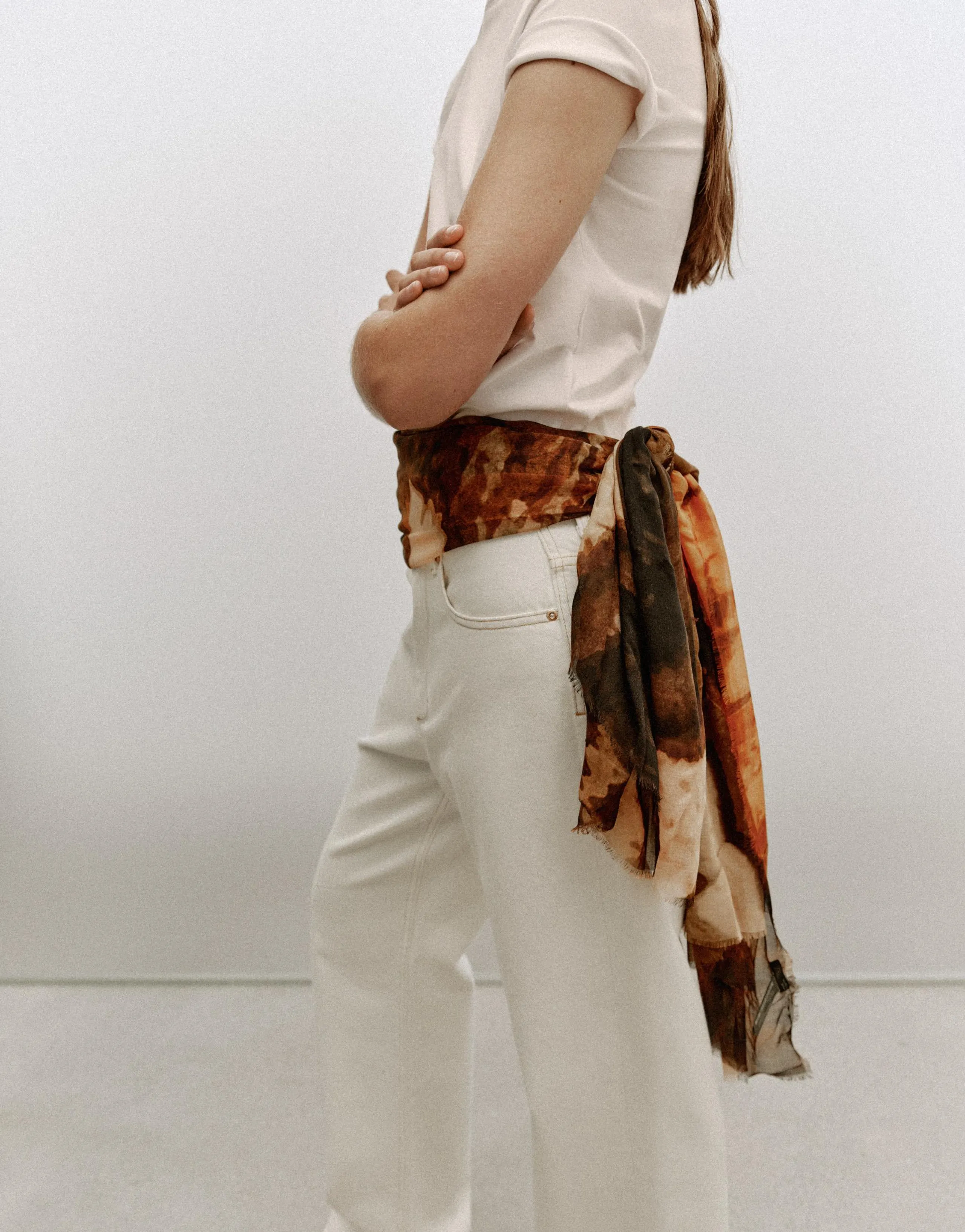 BUTTERFLY PRINT MODAL SILK SCARF