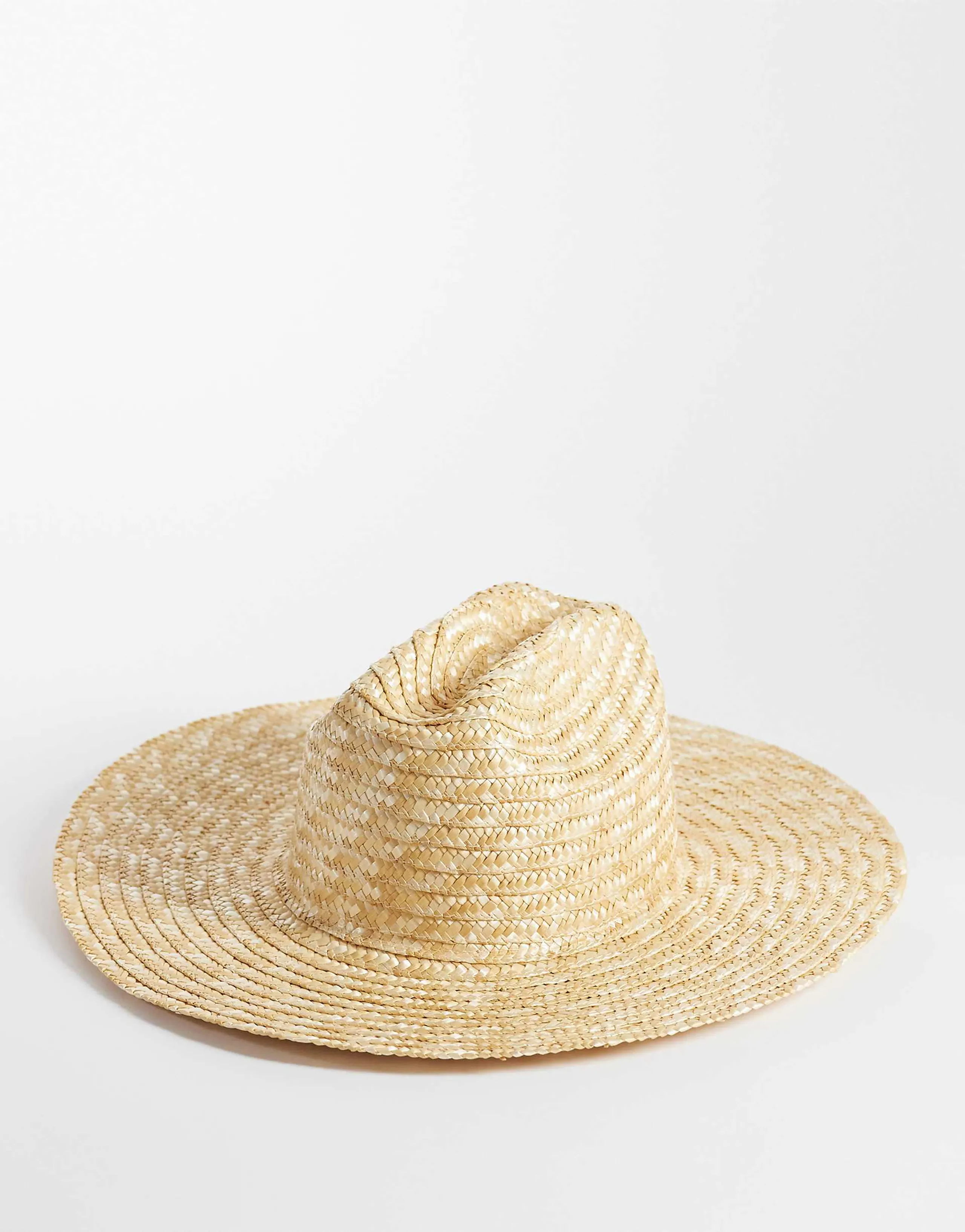 South Beach wide brim straw cowboy hat in natural 