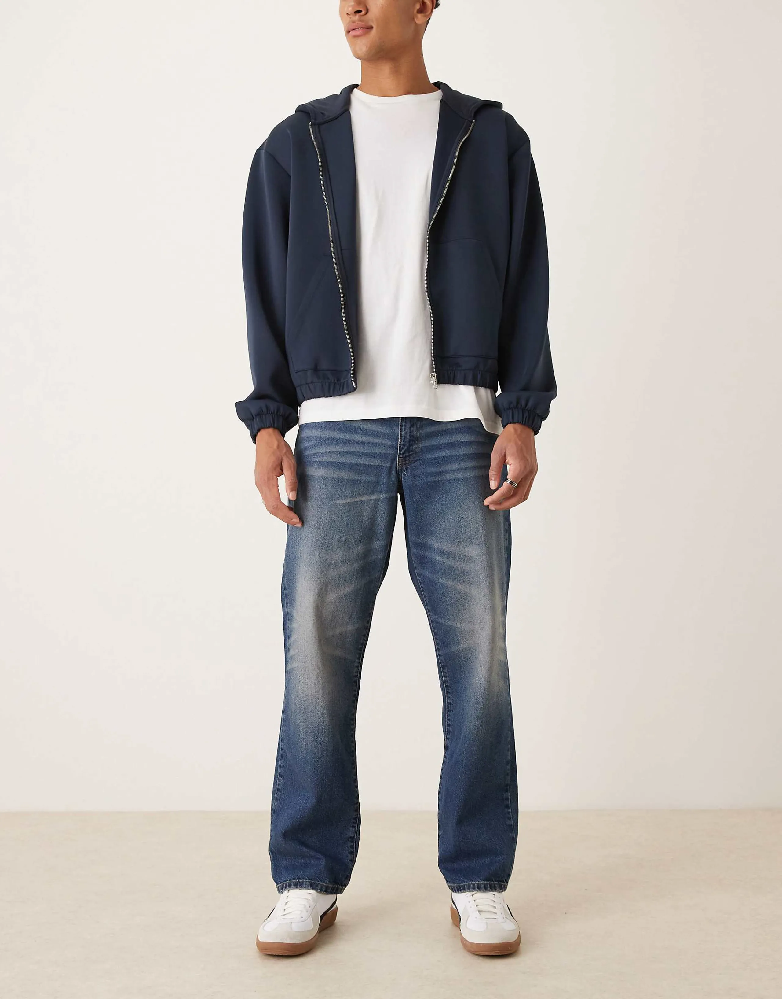 ASOS DESIGN straight jeans in dark wash blue
