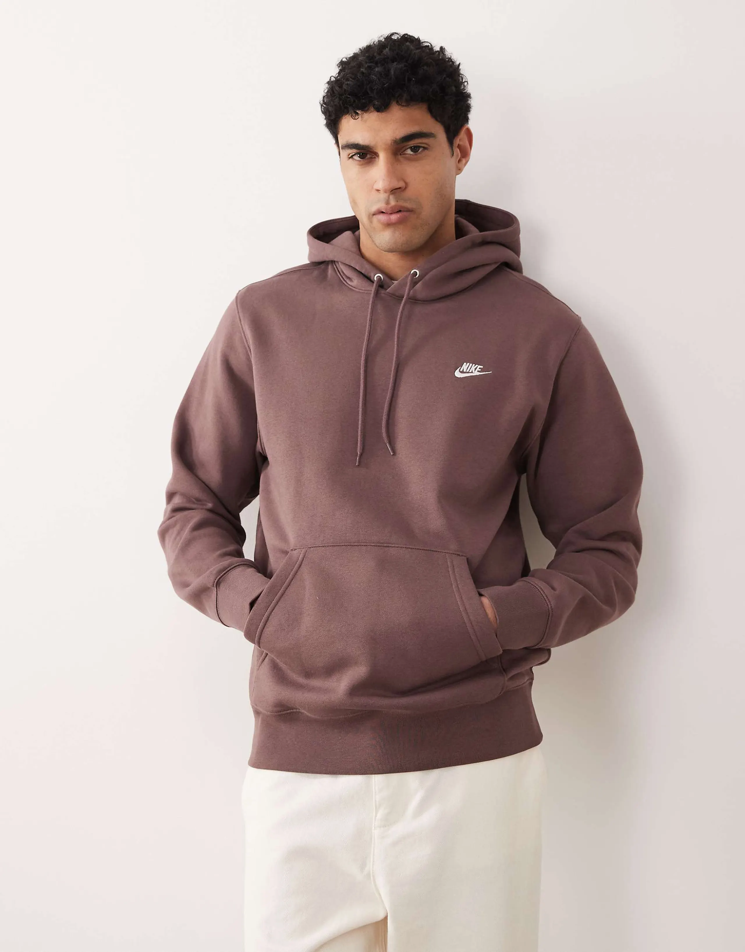 Nike Club hoodie in brown