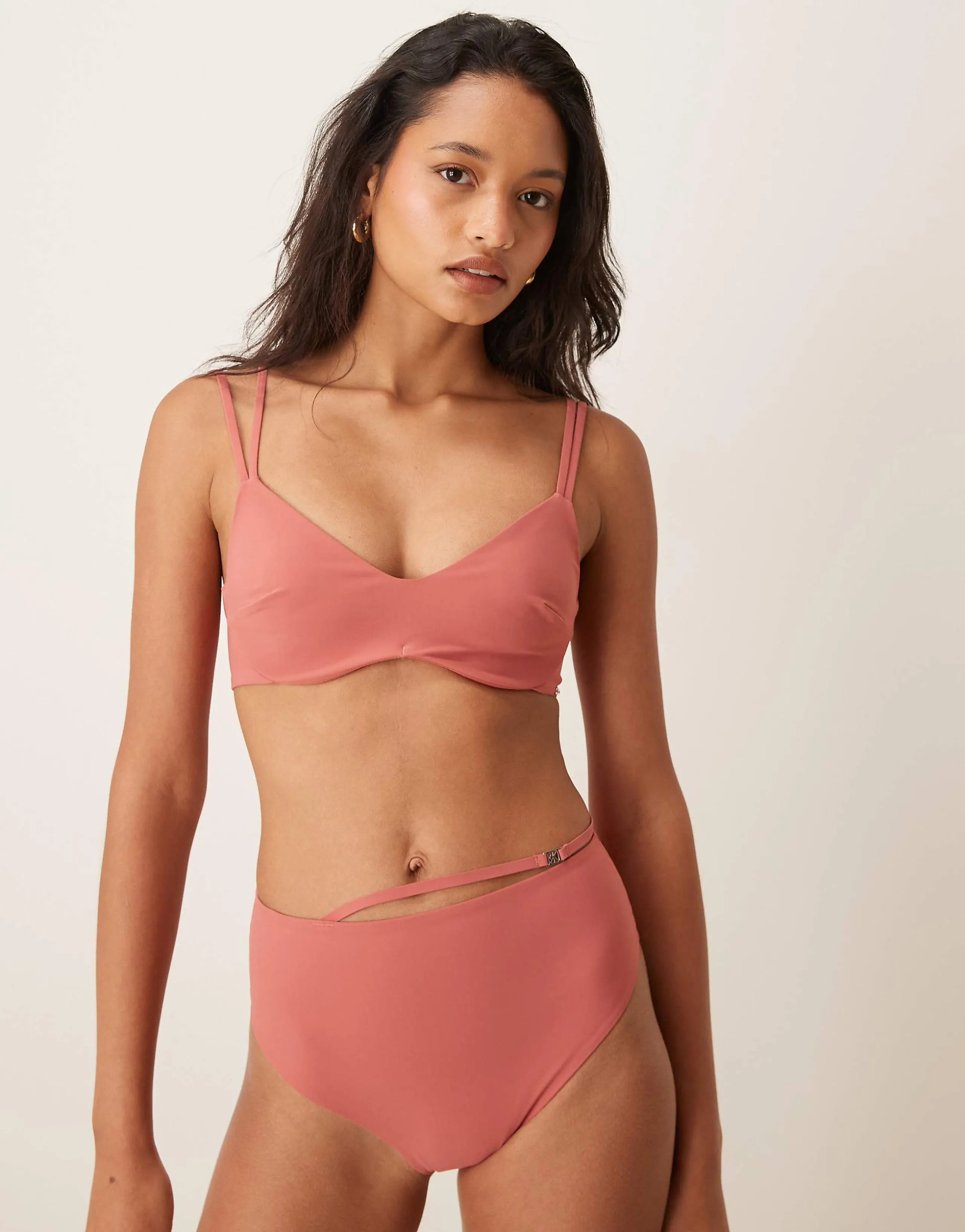 Calvin Klein luxe bralette bikini top in pink