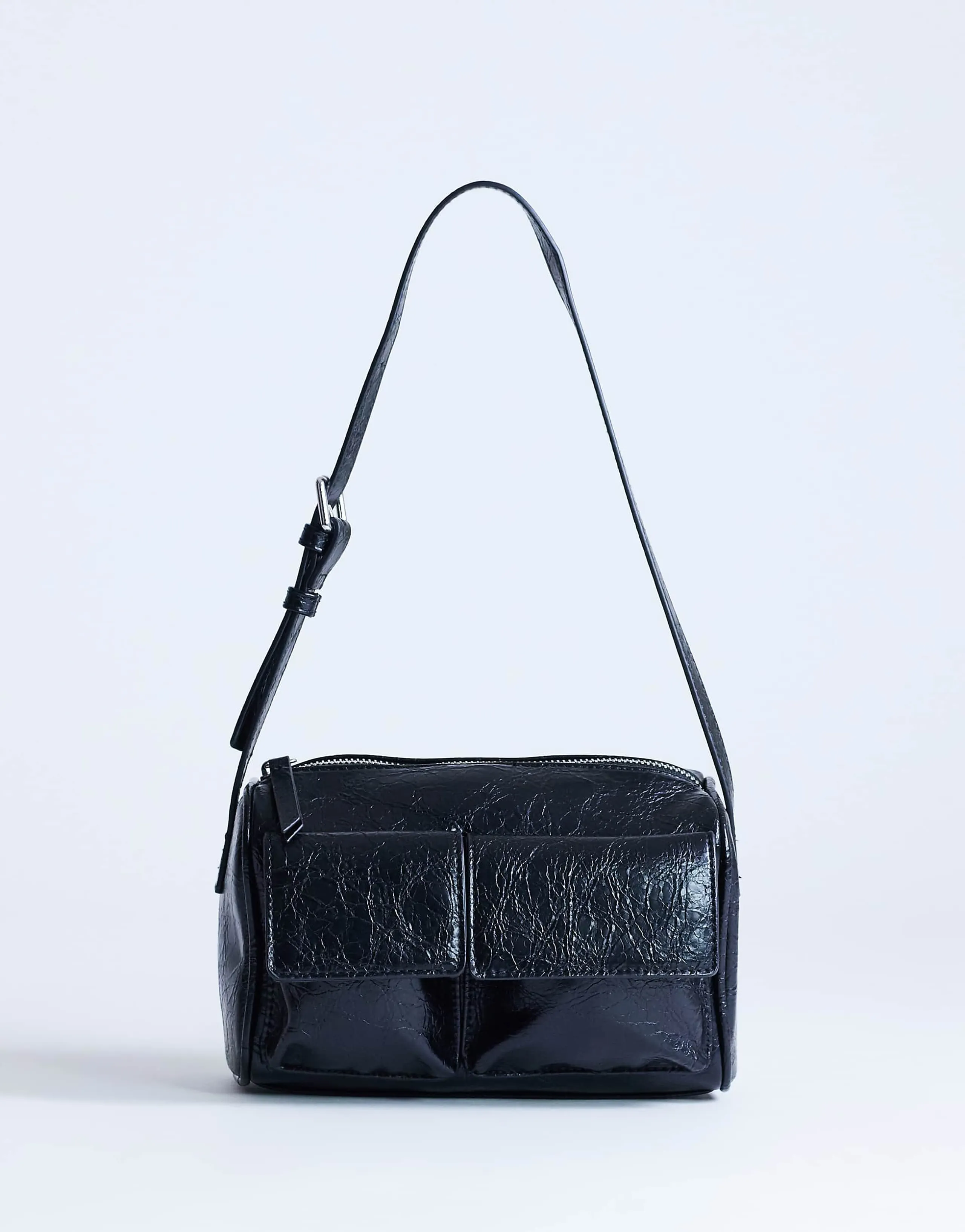 Topshop Safia front pocket shoulder bag in black