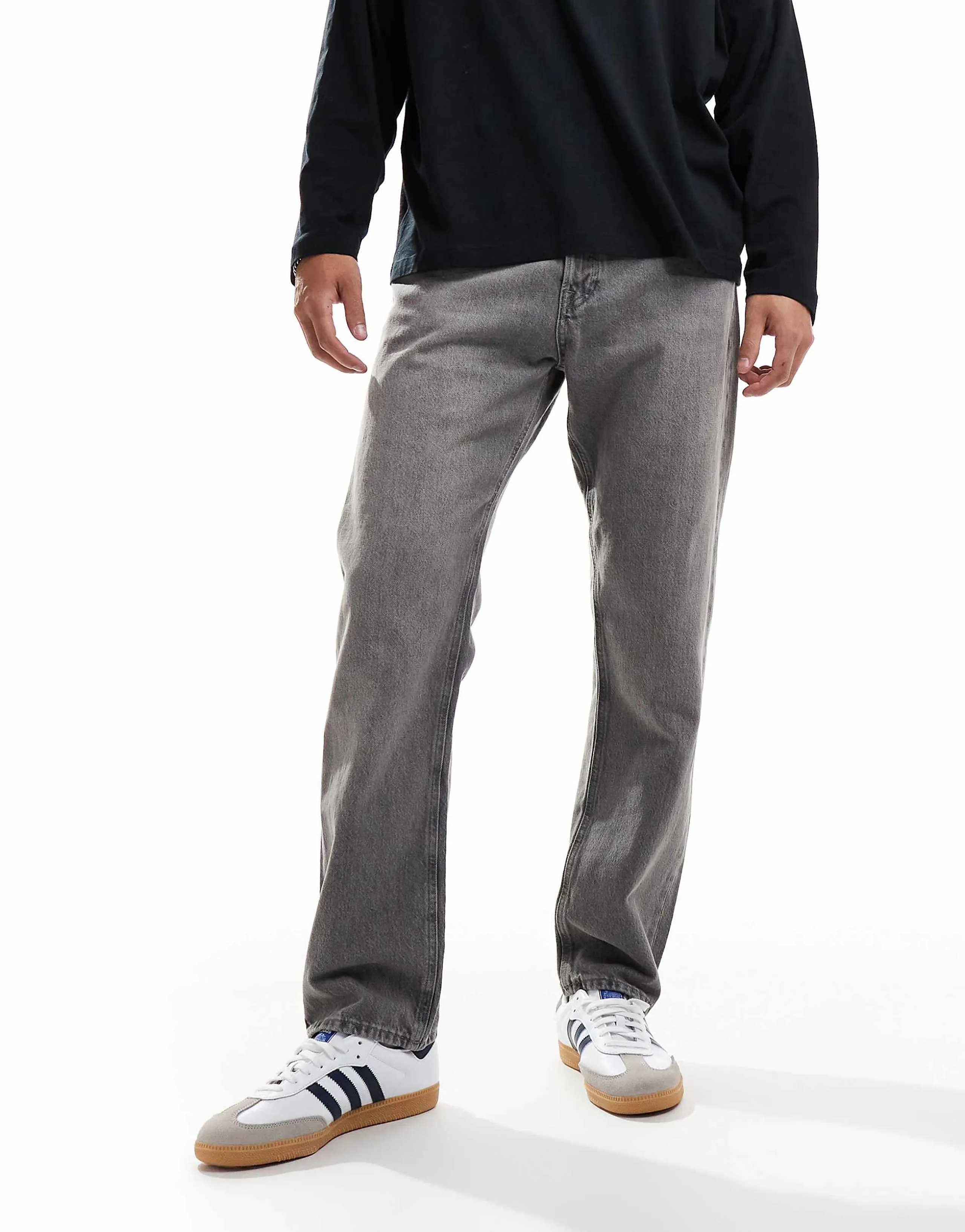 Jack & Jones chris straight jean in gray wash