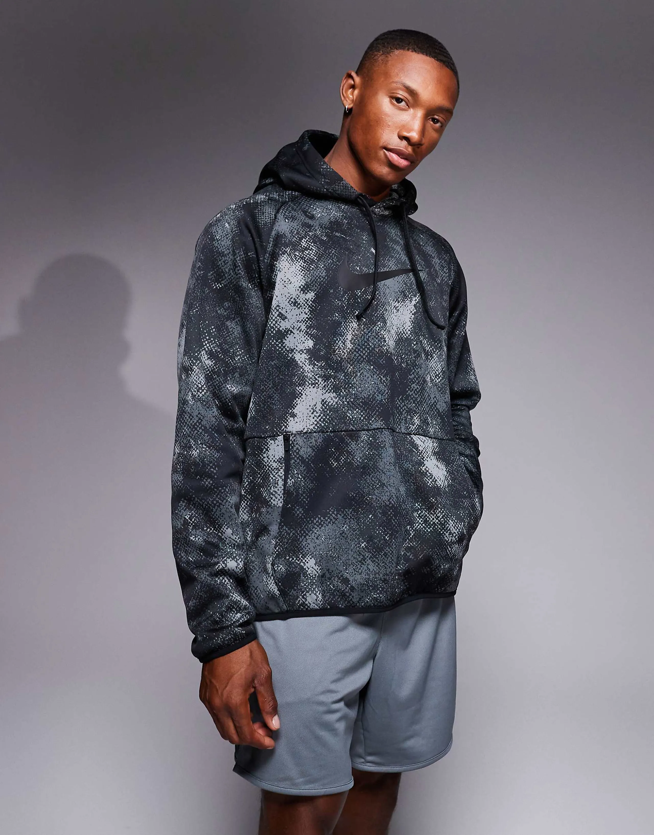 Nike Training Therma-Fit camo print hoodie in black