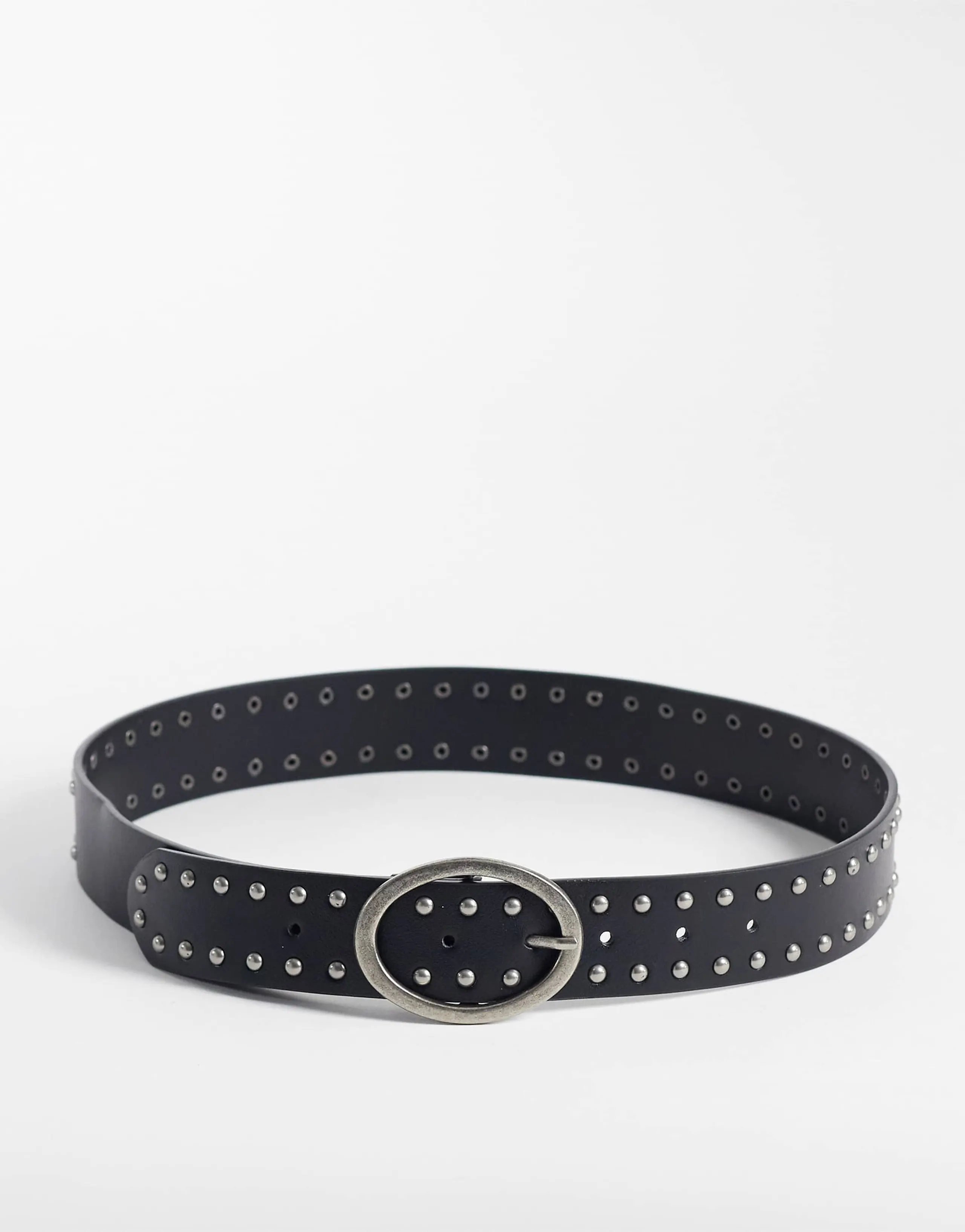 ASOS DESIGN waist and hip studded belt in black