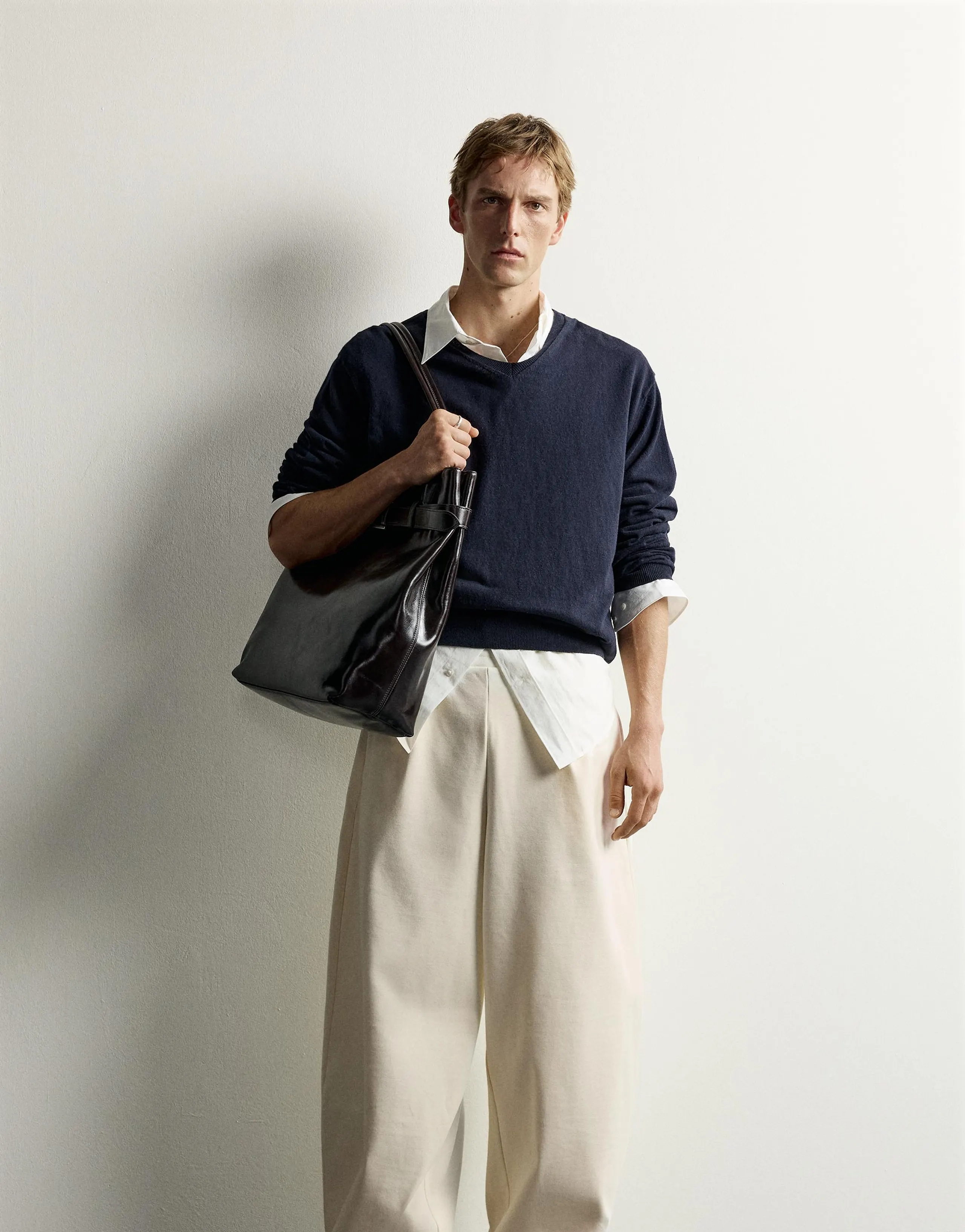 COMPACT RIBBED BALLOON FIT TROUSERS