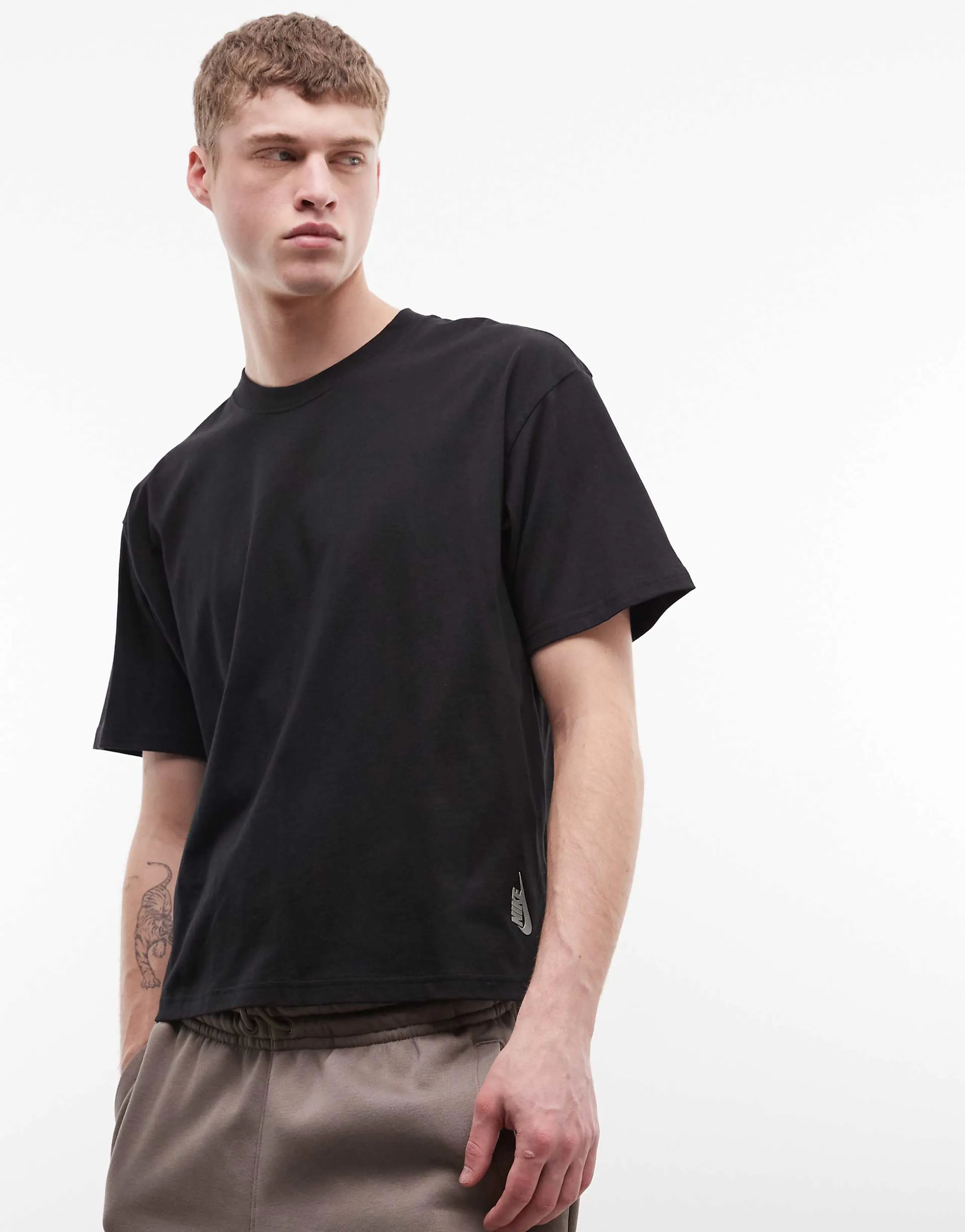 Nike Essentials boxy oversized T-shirt in black