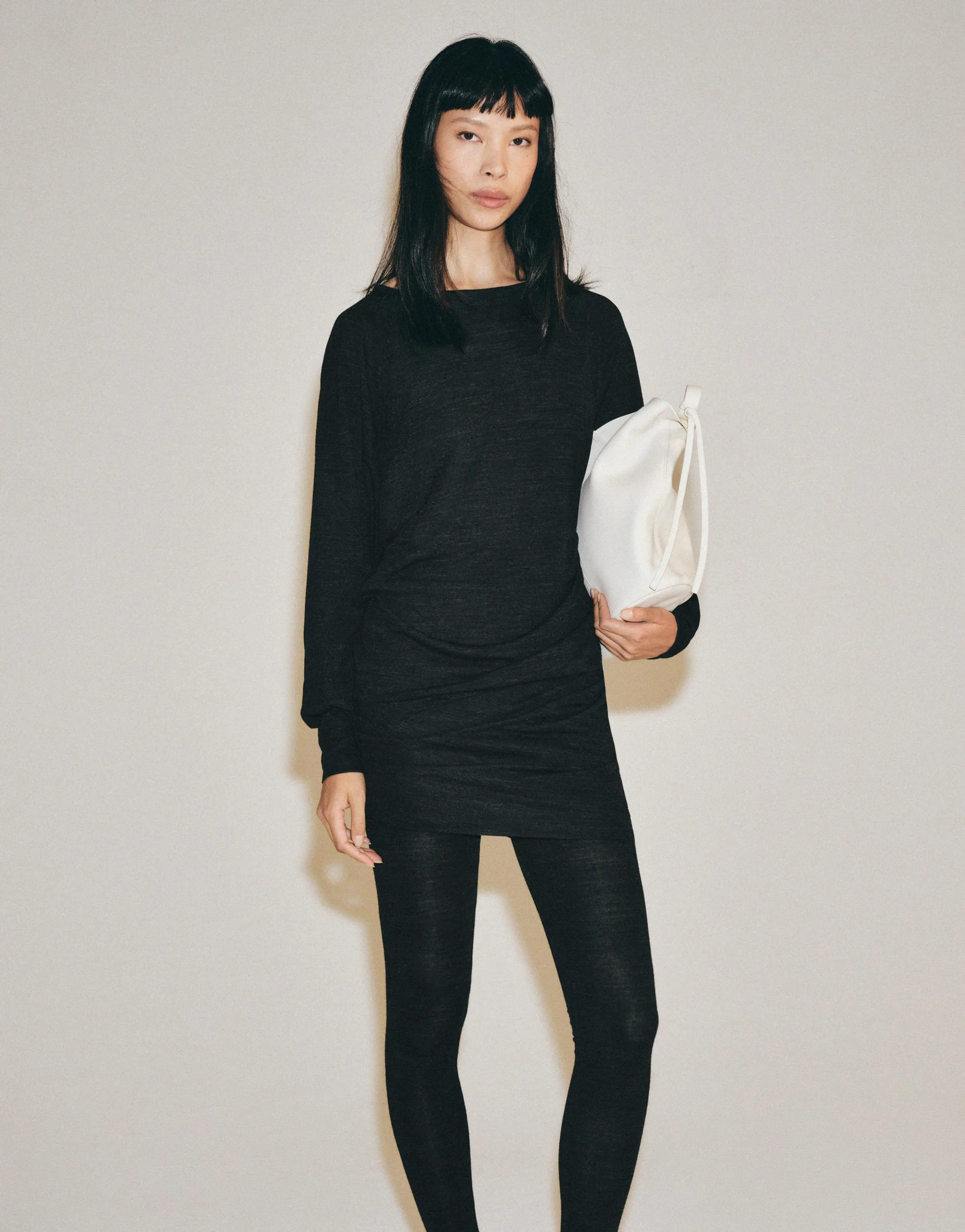 DRAPED LONGLINE T-SHIRT