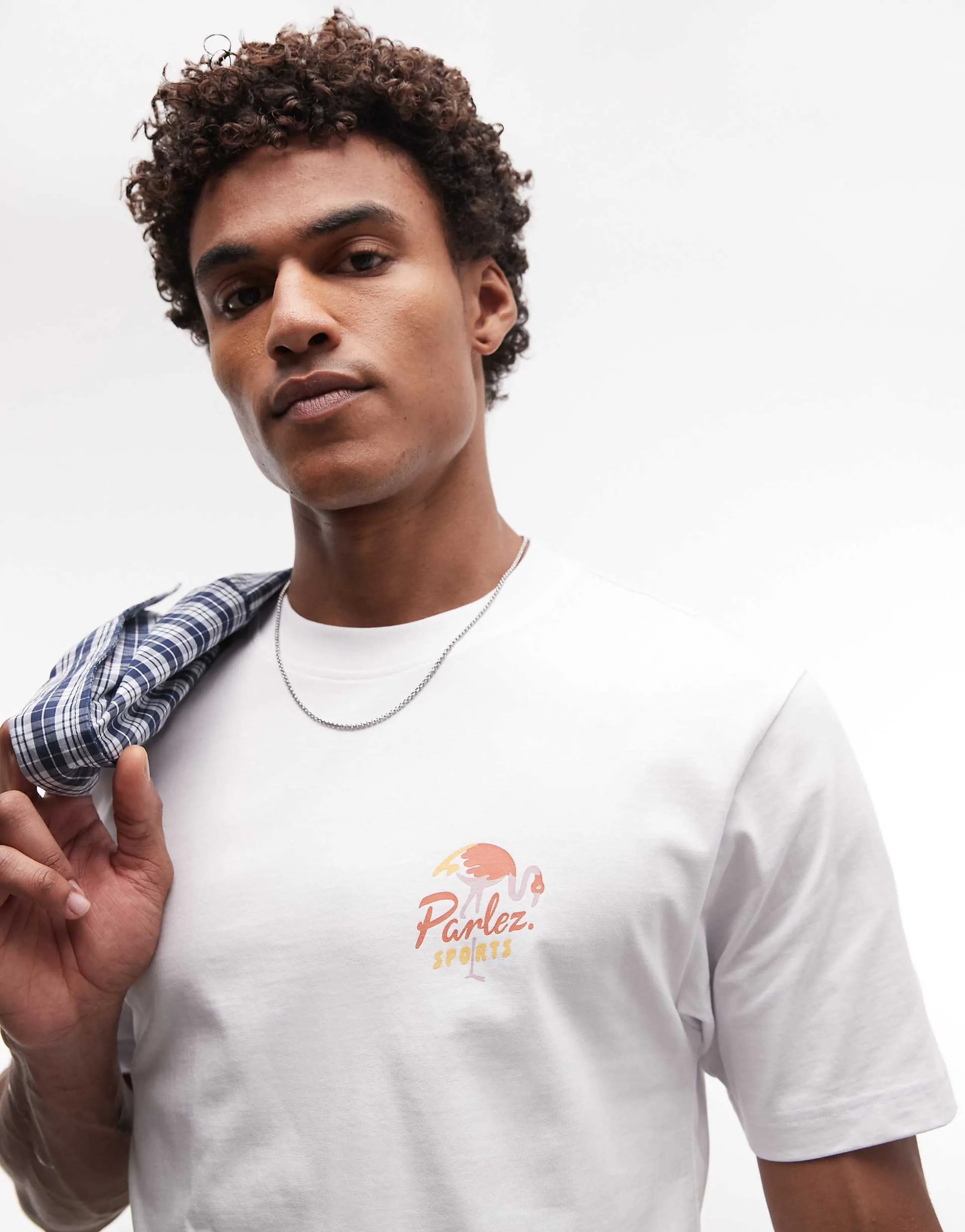 Parlez short sleeve marion T-shirt with back graphic in white