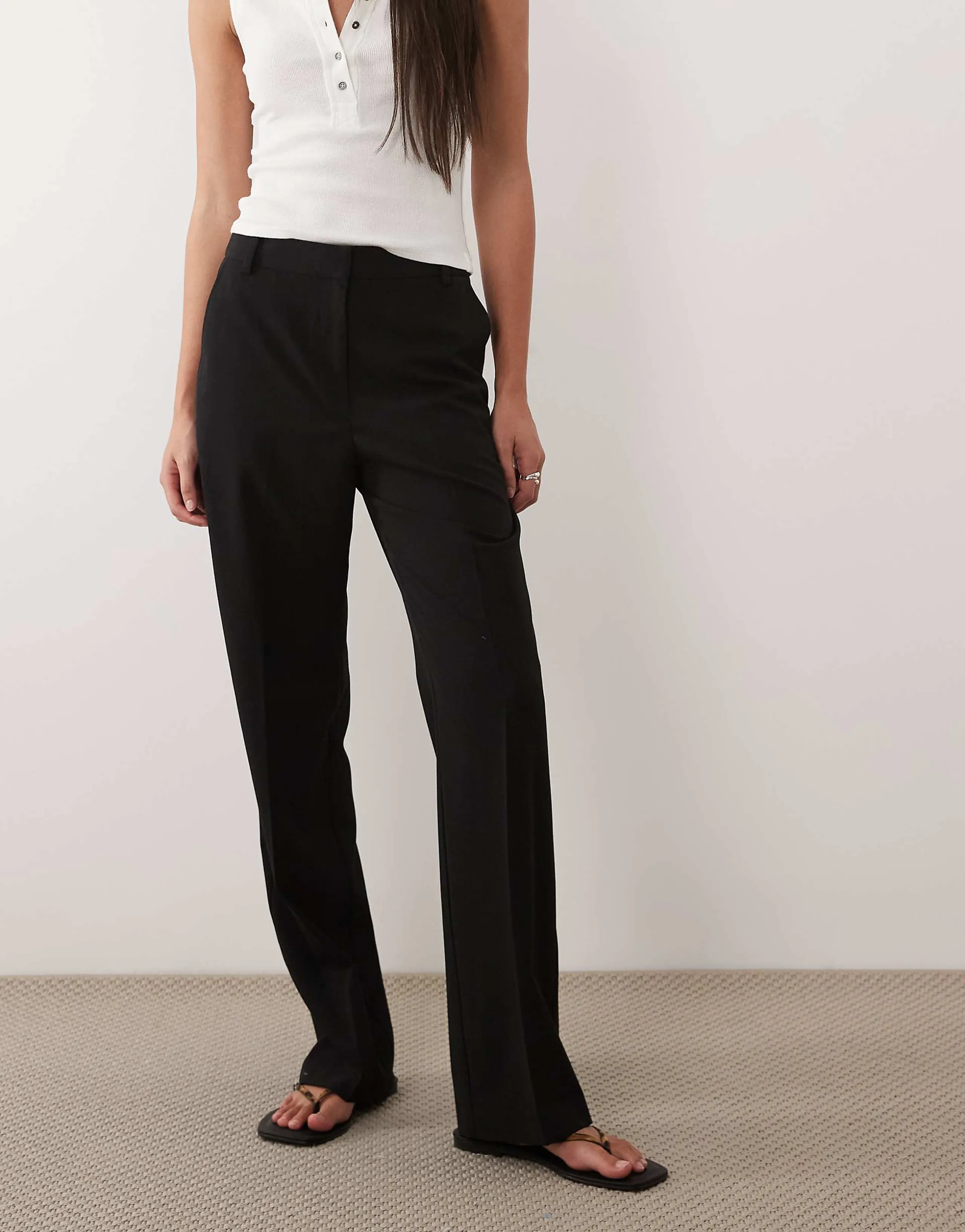 ASOS DESIGN tailored slim straight pants in black