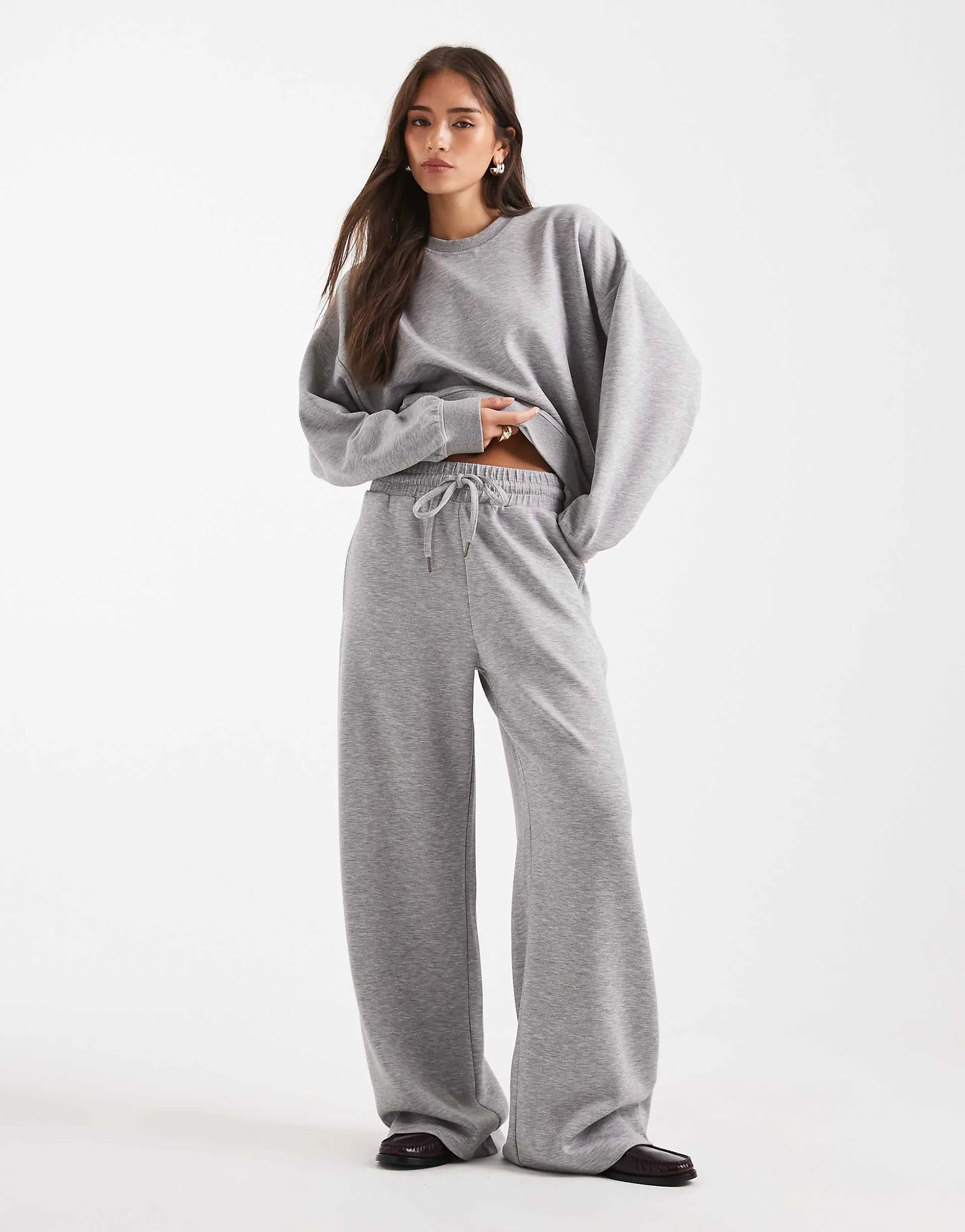 Brave Soul Straight Leg Sweatpants in Gray Heather in Scuba-Style Fabric