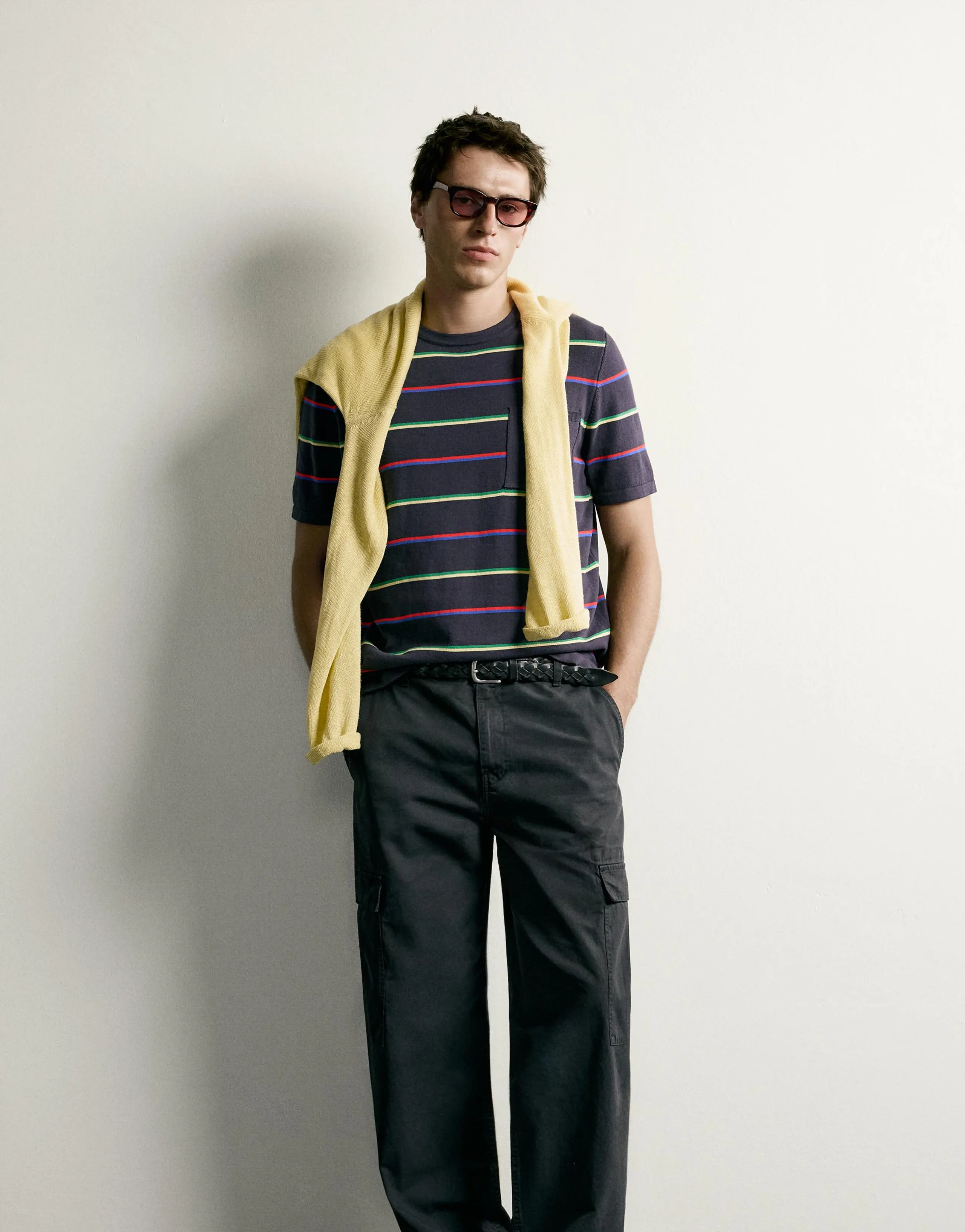 STRIPED JACQUARD KNIT T-SHIRT