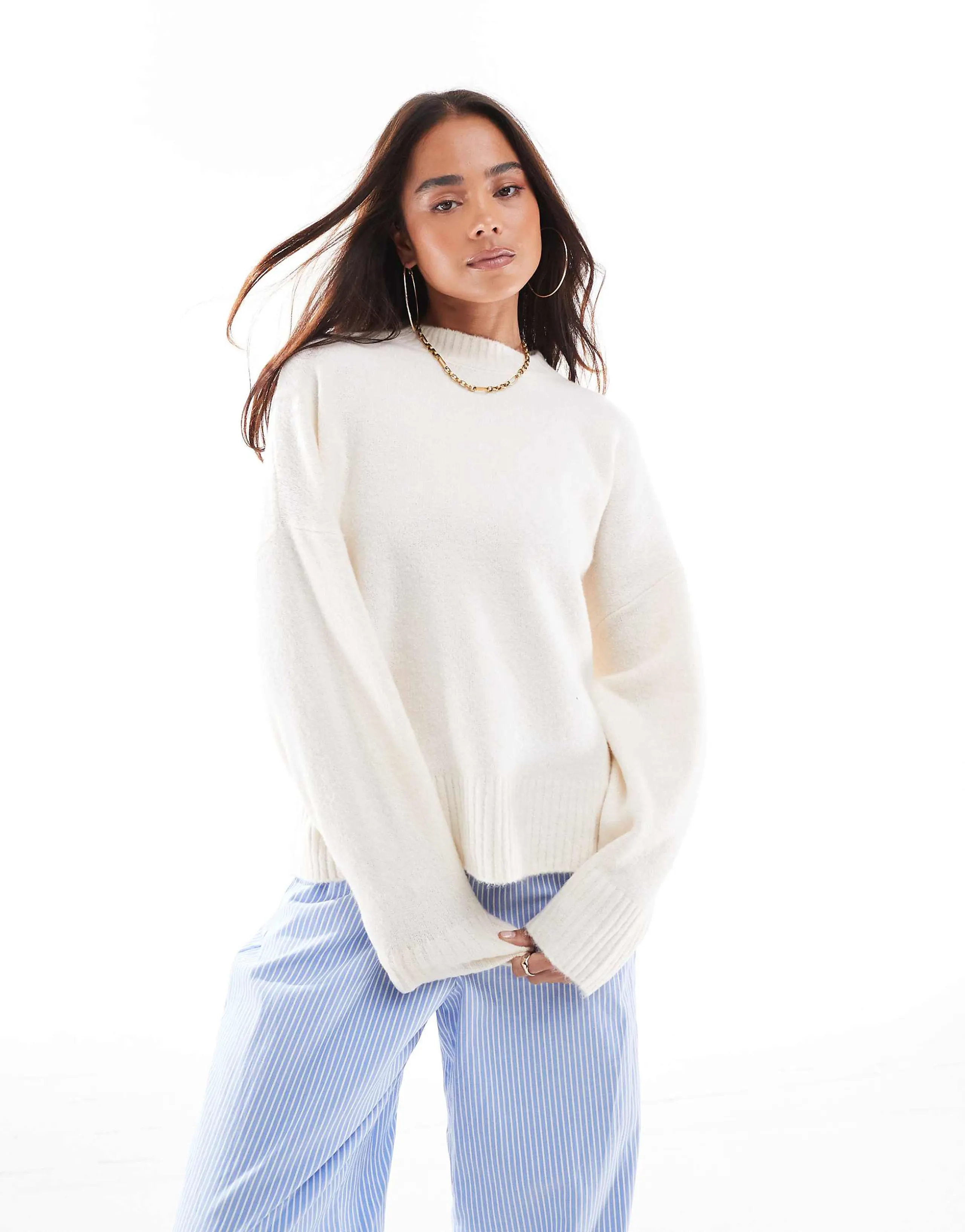 Vero Moda soft o-neck sweater in cream