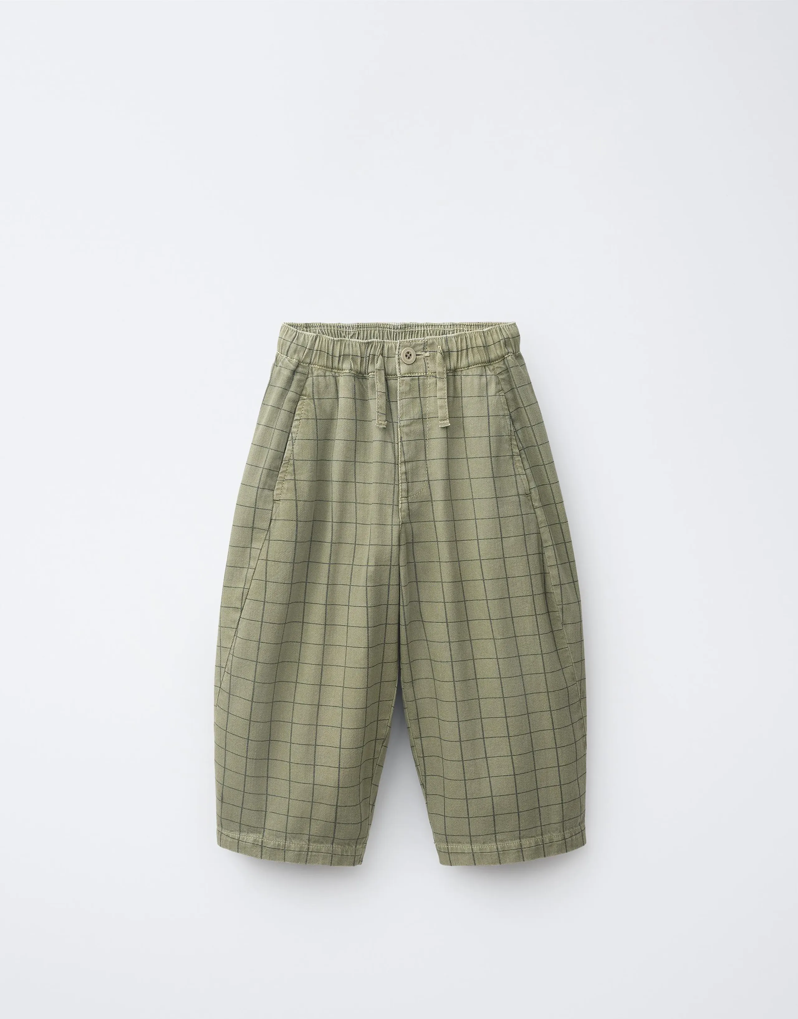 COMFY CHECK BAGGY TROUSERS