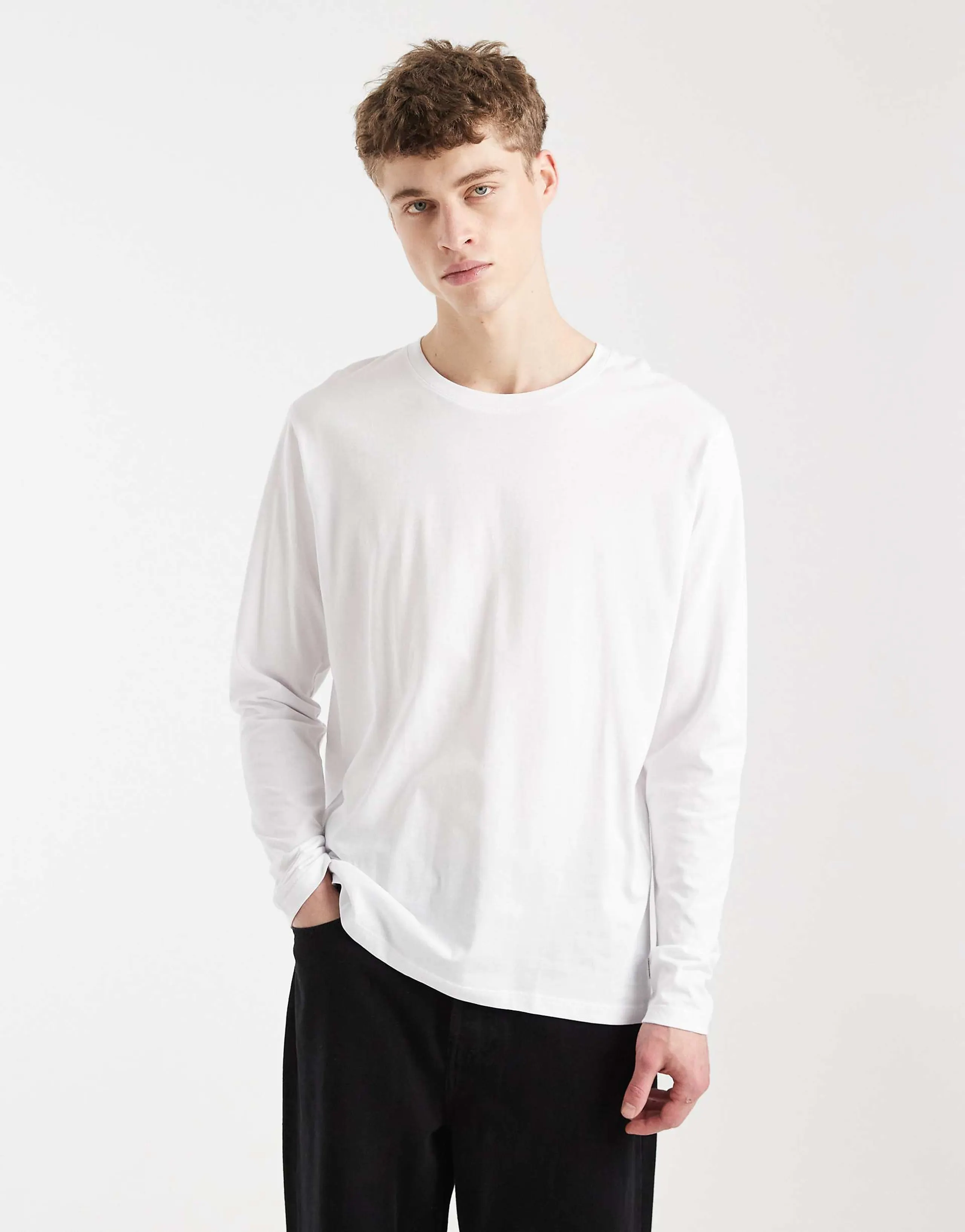 Jack & Jones long sleeve T-shirt in white