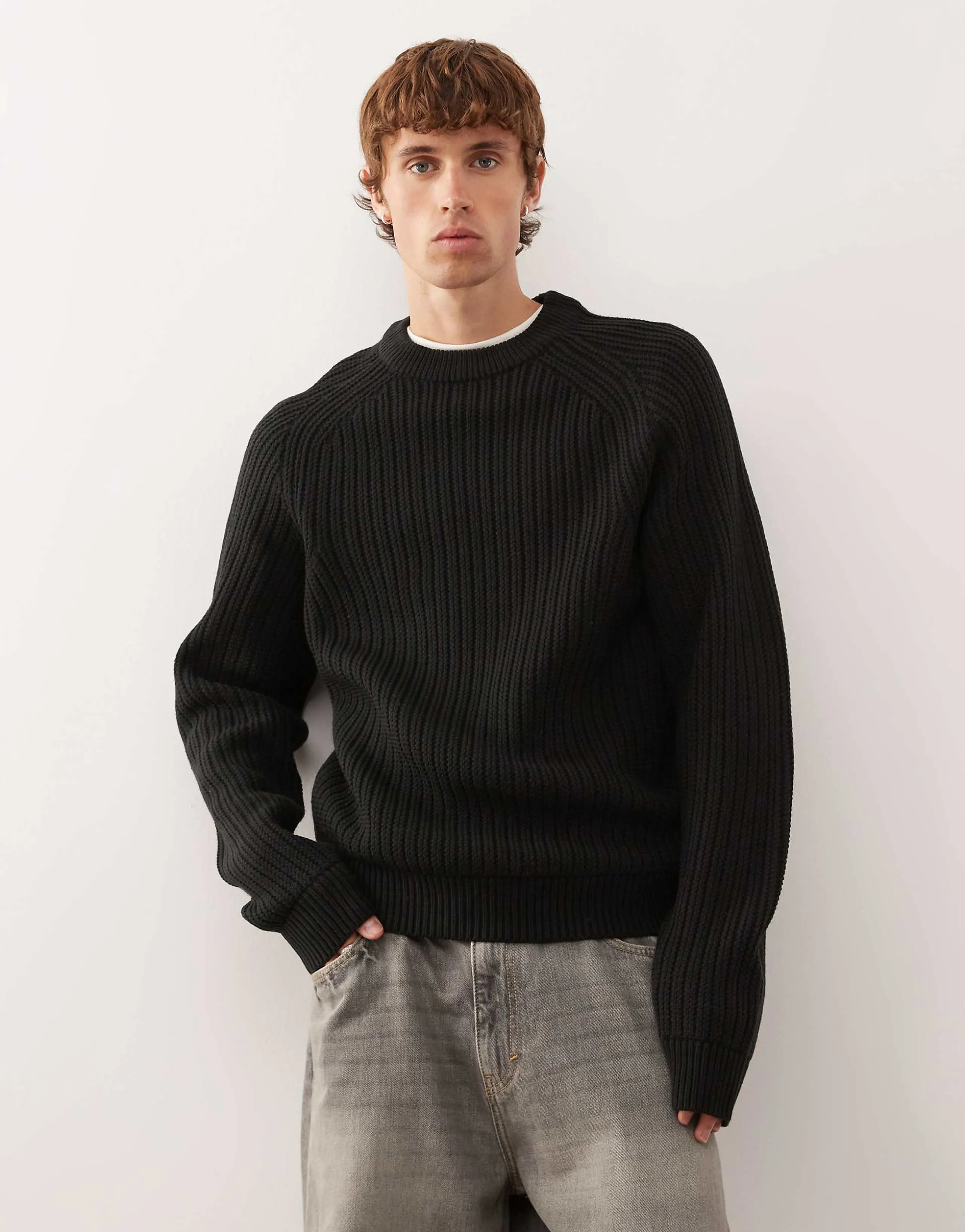 COLLUSION knit sweater in black