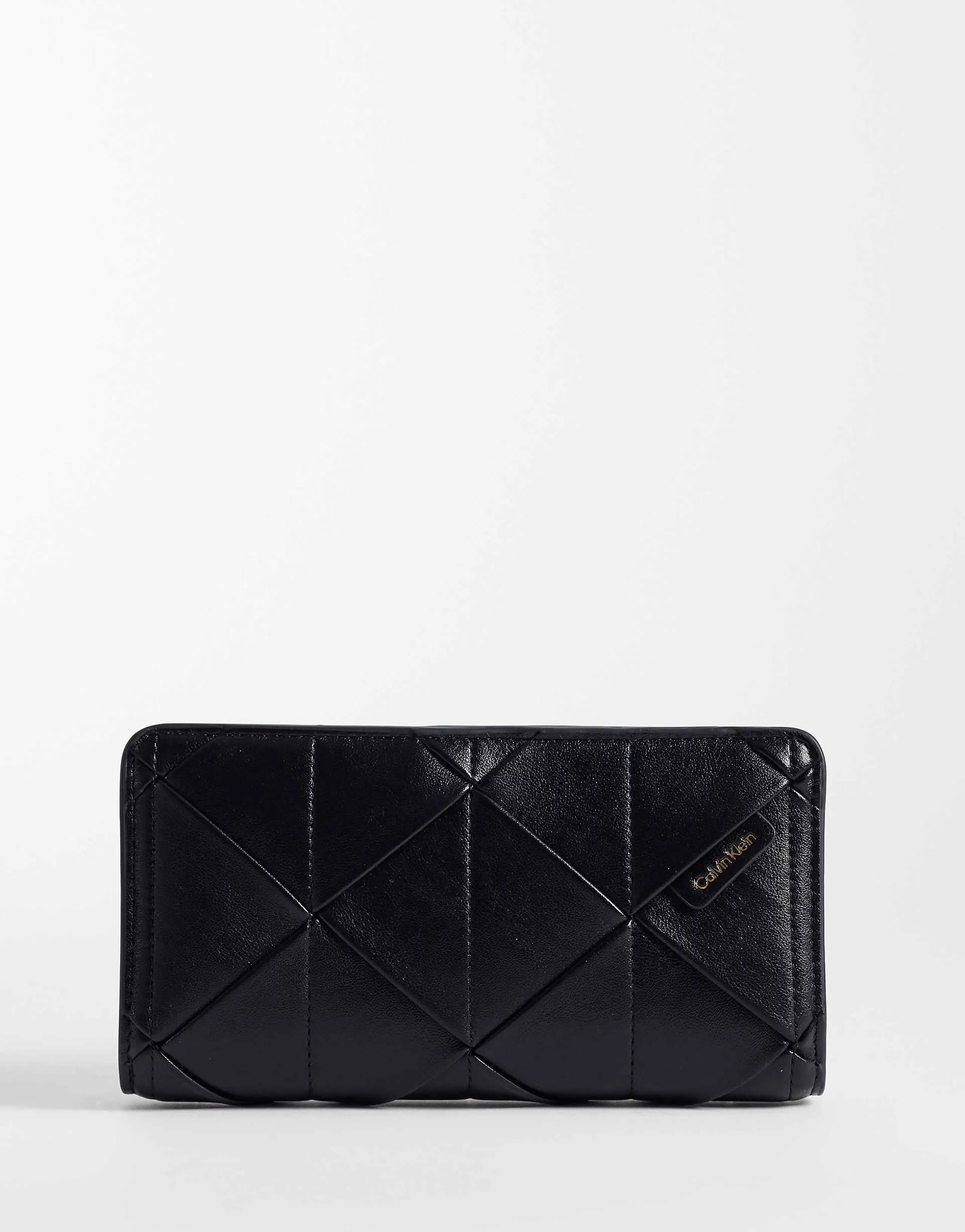 Calvin Klein woven passport holder in black