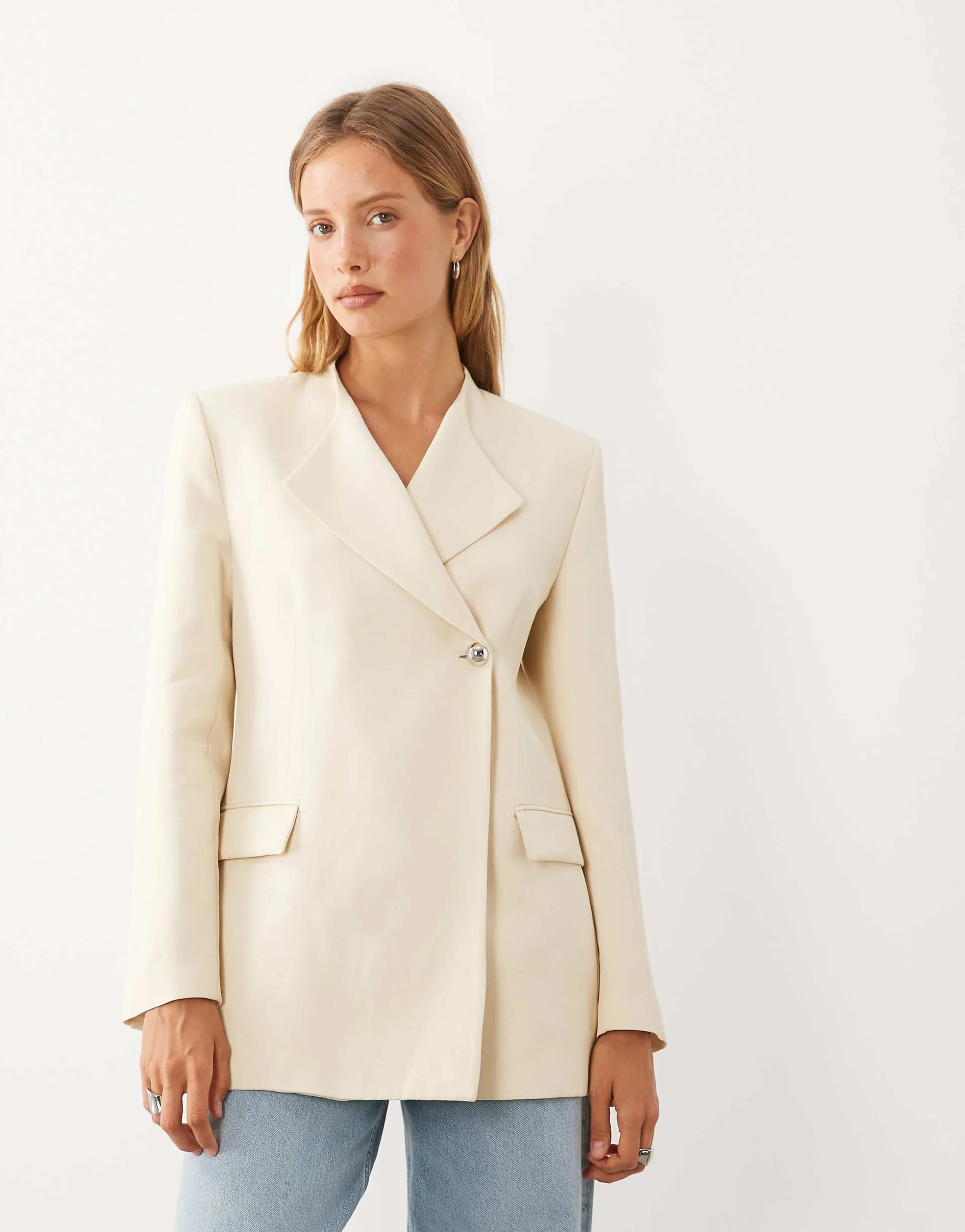 Mango tailored blazer in butter yellow