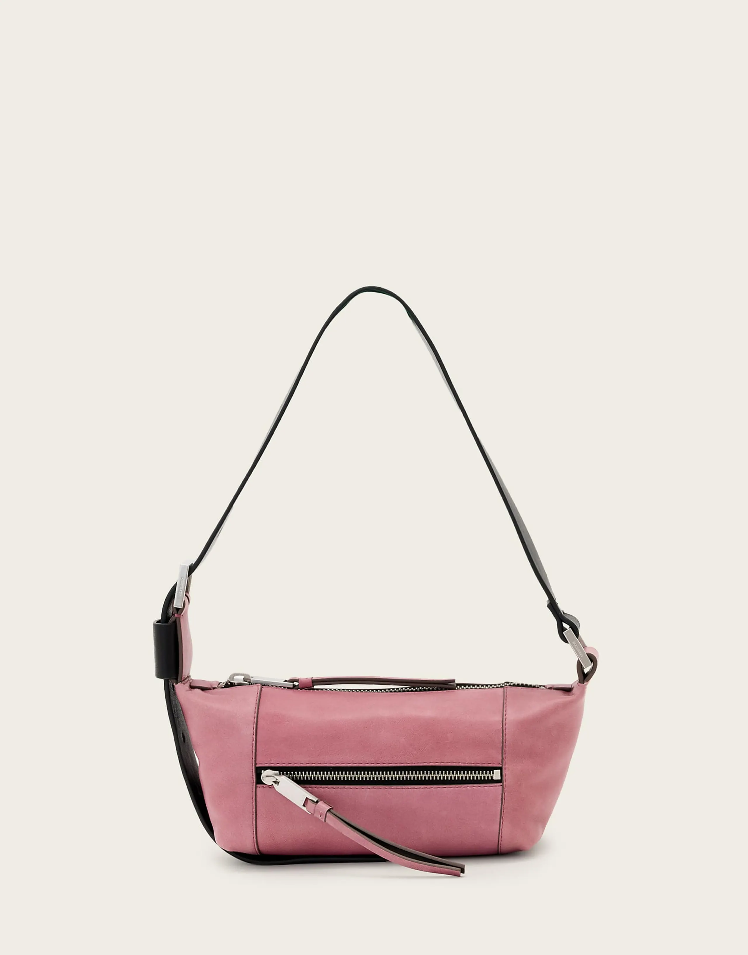AllSaints vega mini shoulder bag in raspberry pink