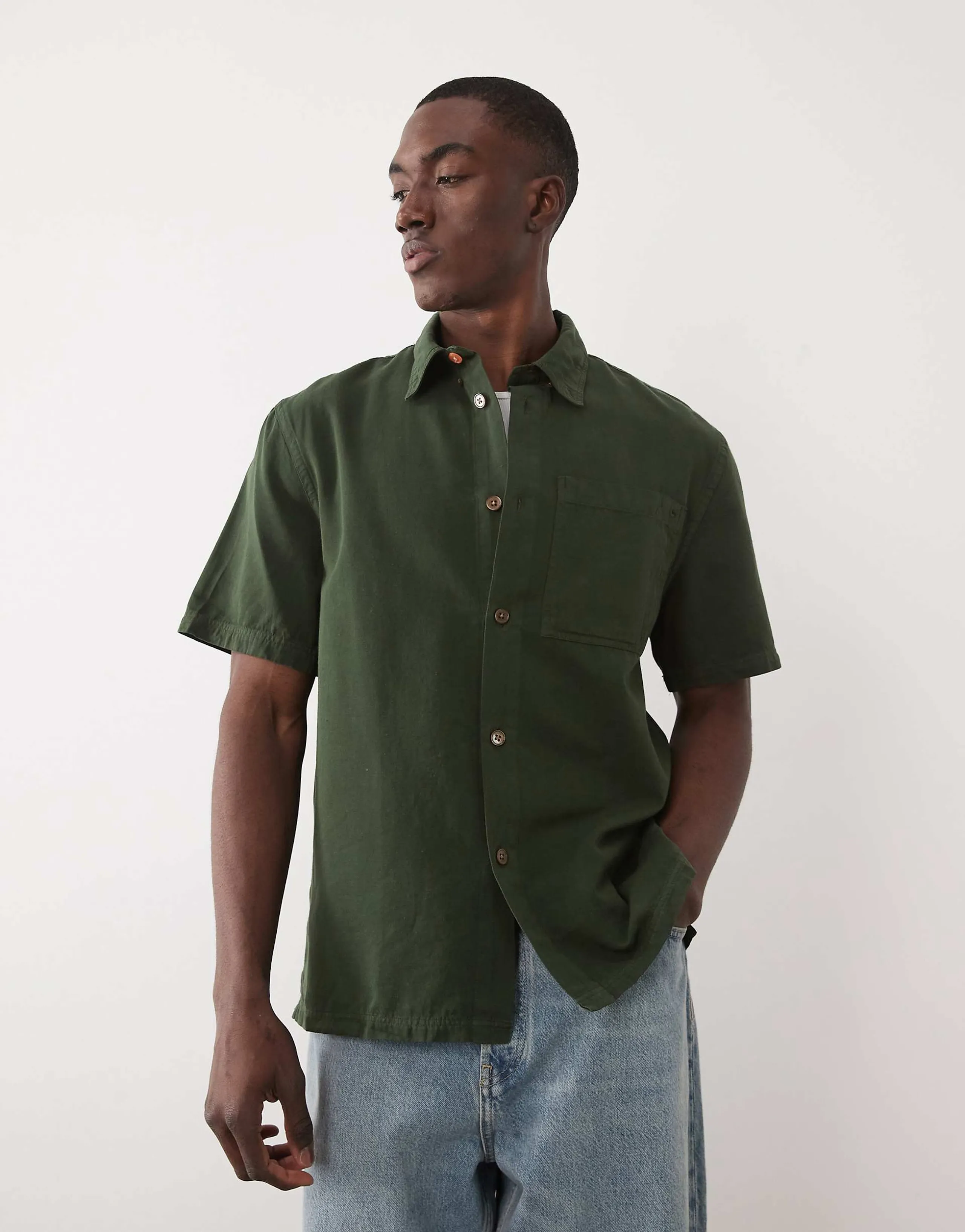 PS Paul Smith short sleeve casual fit shirt in dark green
